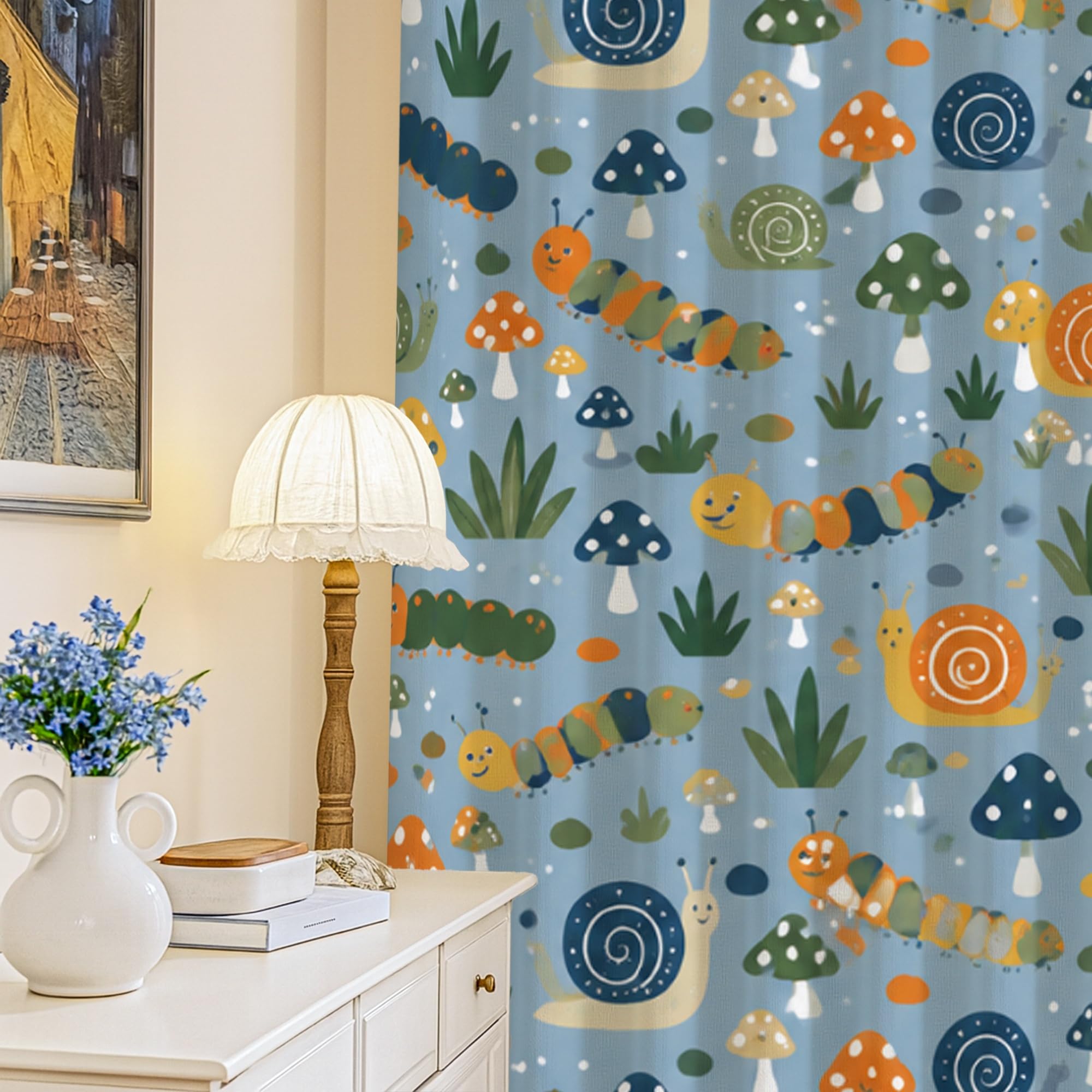 Rideaux occultants anti-lumière en chenille lavable pour chambre