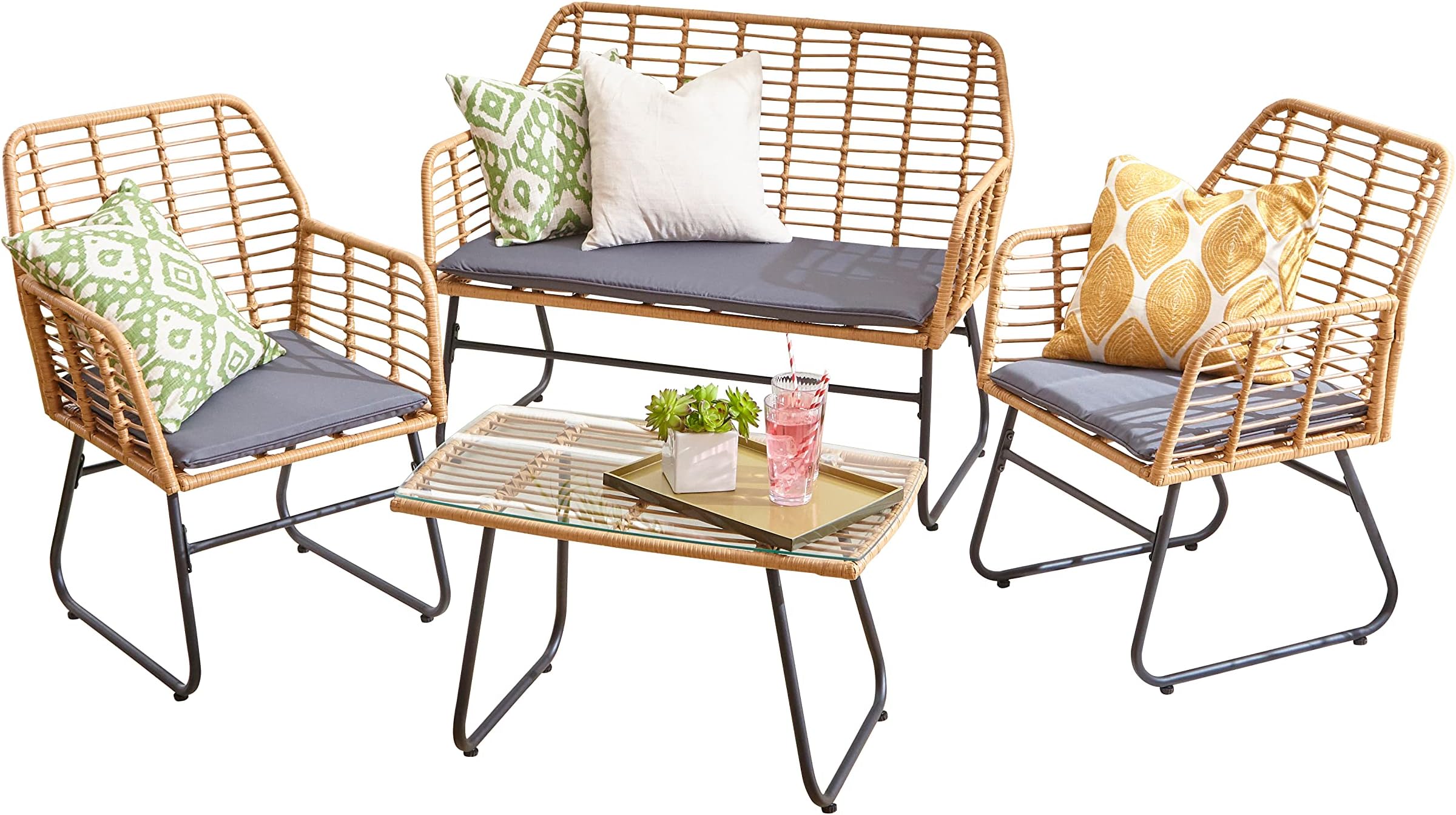Keter Rio Patio Set, Table and Chairs Graphite/Grey Amazon.co.uk