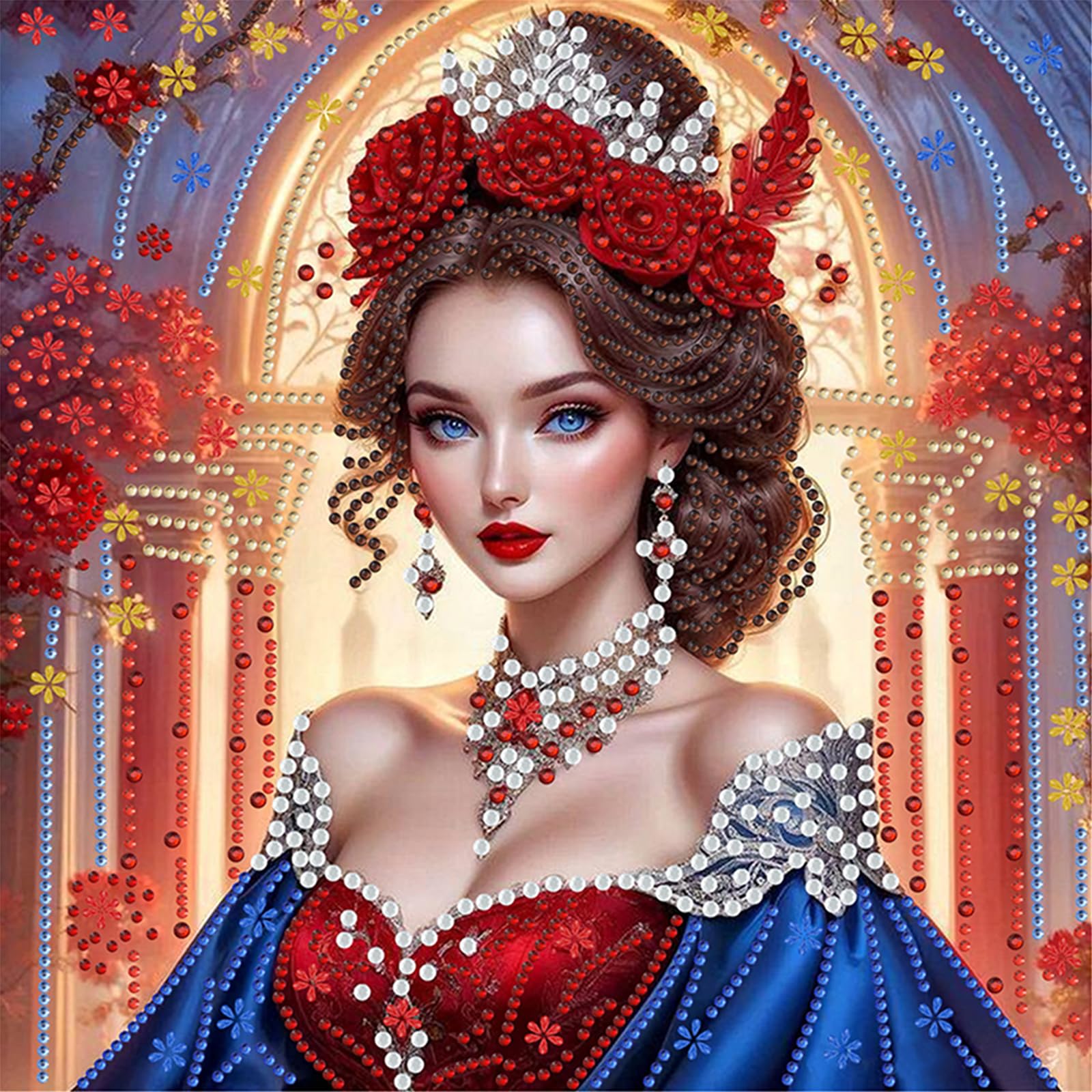 Kexpery Beauty Special Special Shaped Partial Diamond Painting Kit for Adults Home Art Creation 30x30cm