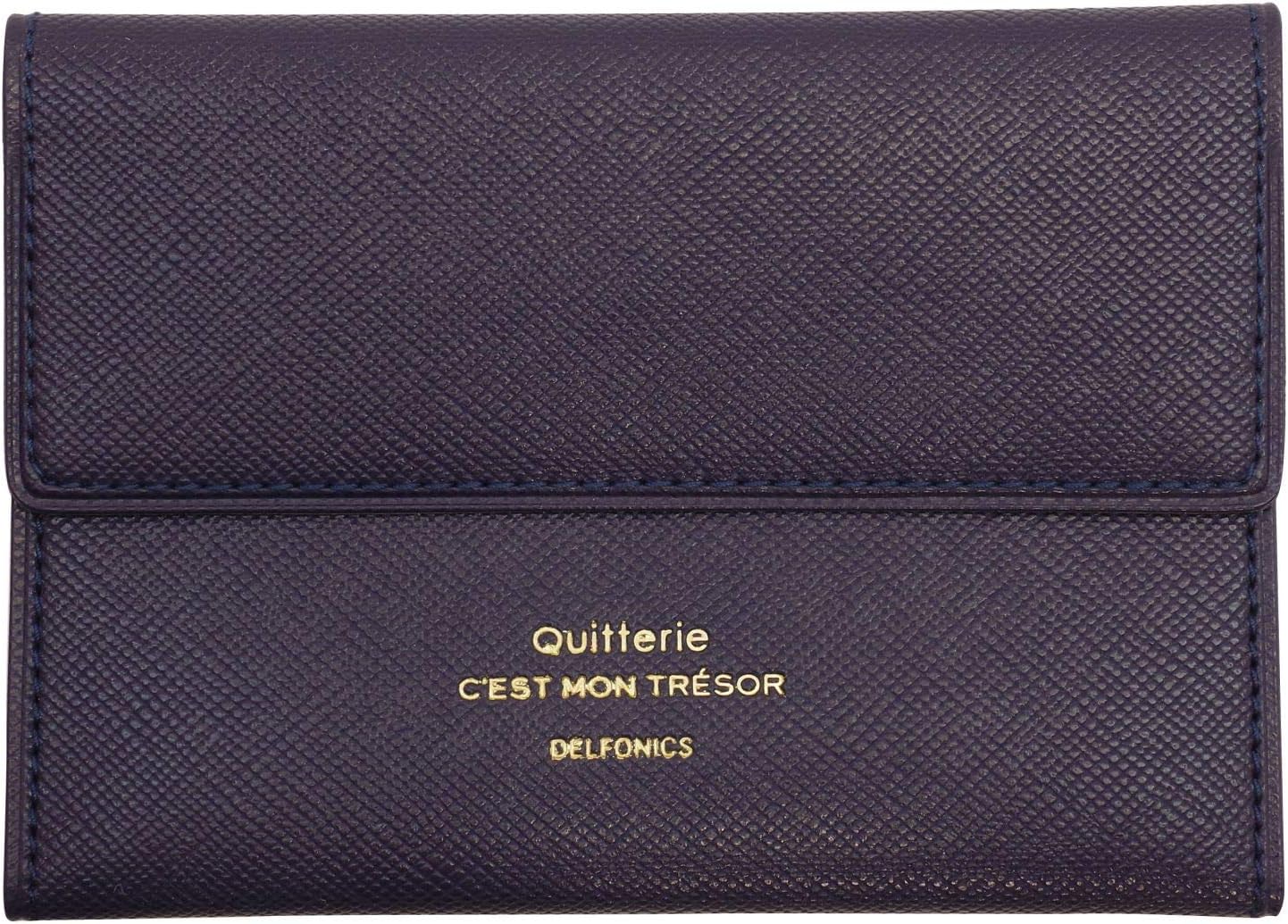 [DELFONICS] Quitterie Card Case with Gusset 2 Card Pockets 500344 Dark Blue