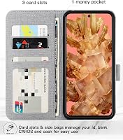 Foluu Google Pixel 8 Flip Tok - Prémium Műbőr Pénztárca Tok Kártyatartóval, Állvánnyal és Mágneses Zárral, TPU Keret, Ütésálló (Szürke) 3