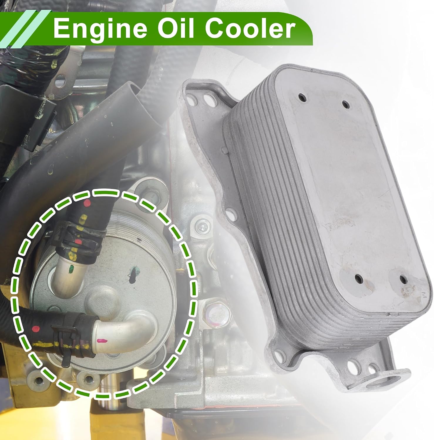 No.2721880001 Engine Oil Cooler for Mercedes-Benz E350 2006-2011 Silver Tone Transmission Oil Cooler Trans Cooler Aluminum Alloy 1 Pc