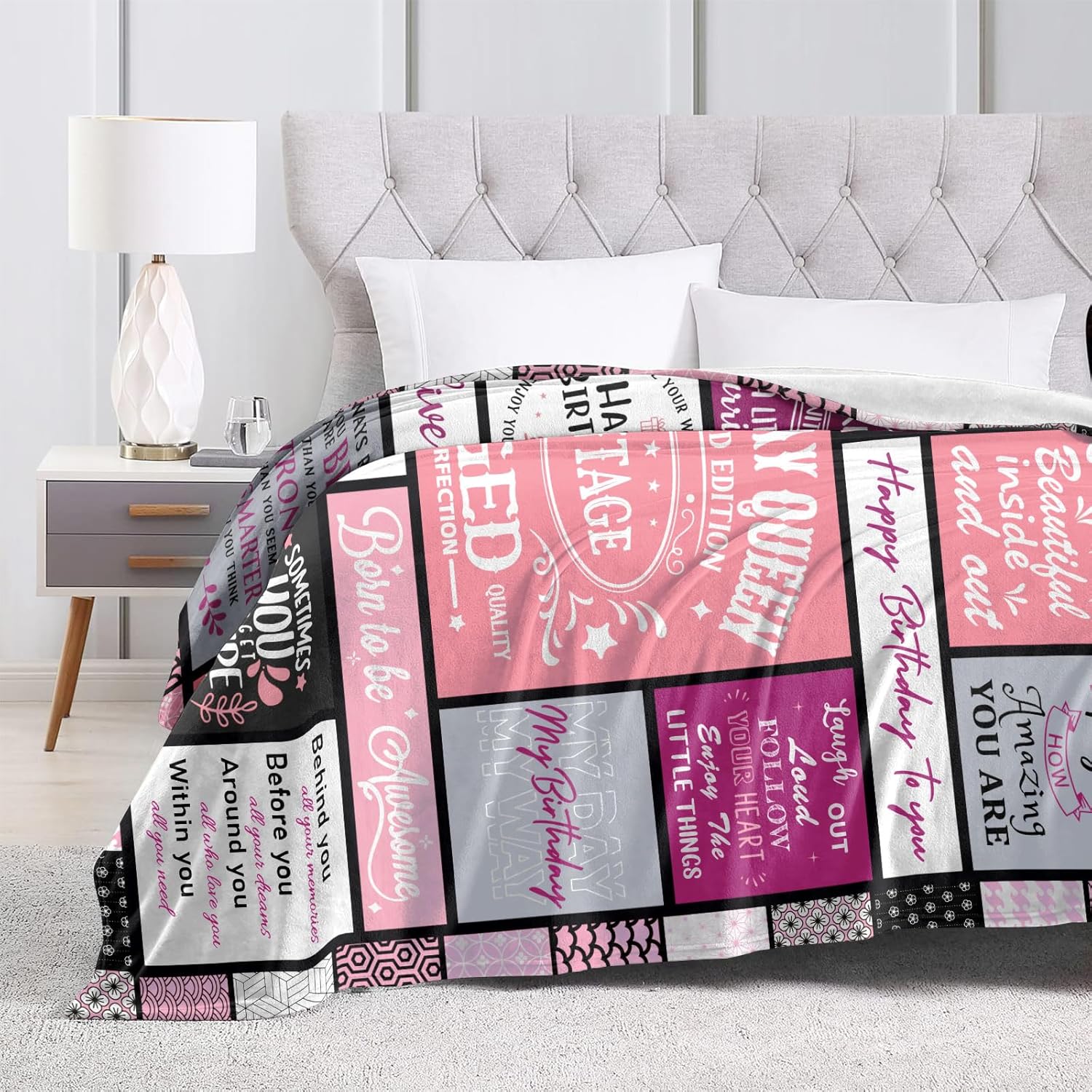 Birthday Gifts for Women Girls Her Friendship, Gifts for Women Birthday Unique, Womens Birthday Gift Ideas for Mom Friend Sister, Happy Birthday Gifts for Woman, Best Female Bday Throw Blanket 60"X50" - Image 5