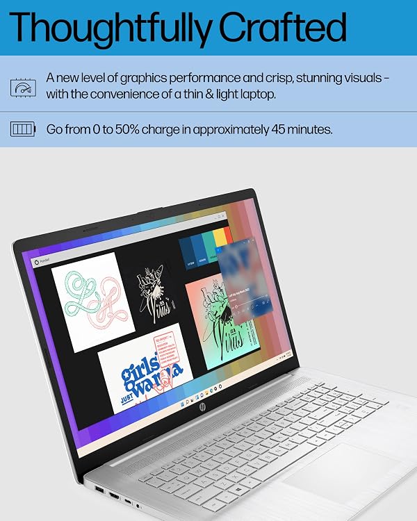 HP 17.3-inch Laptop, 11th Generation Intel Core i5-1135G7, Intel Iris Xe Graphics, 8 GB RAM, 512 GB SSD, Windows 11 Home (17.3-cn0026nr,Natural Silver) by HP - Image 4