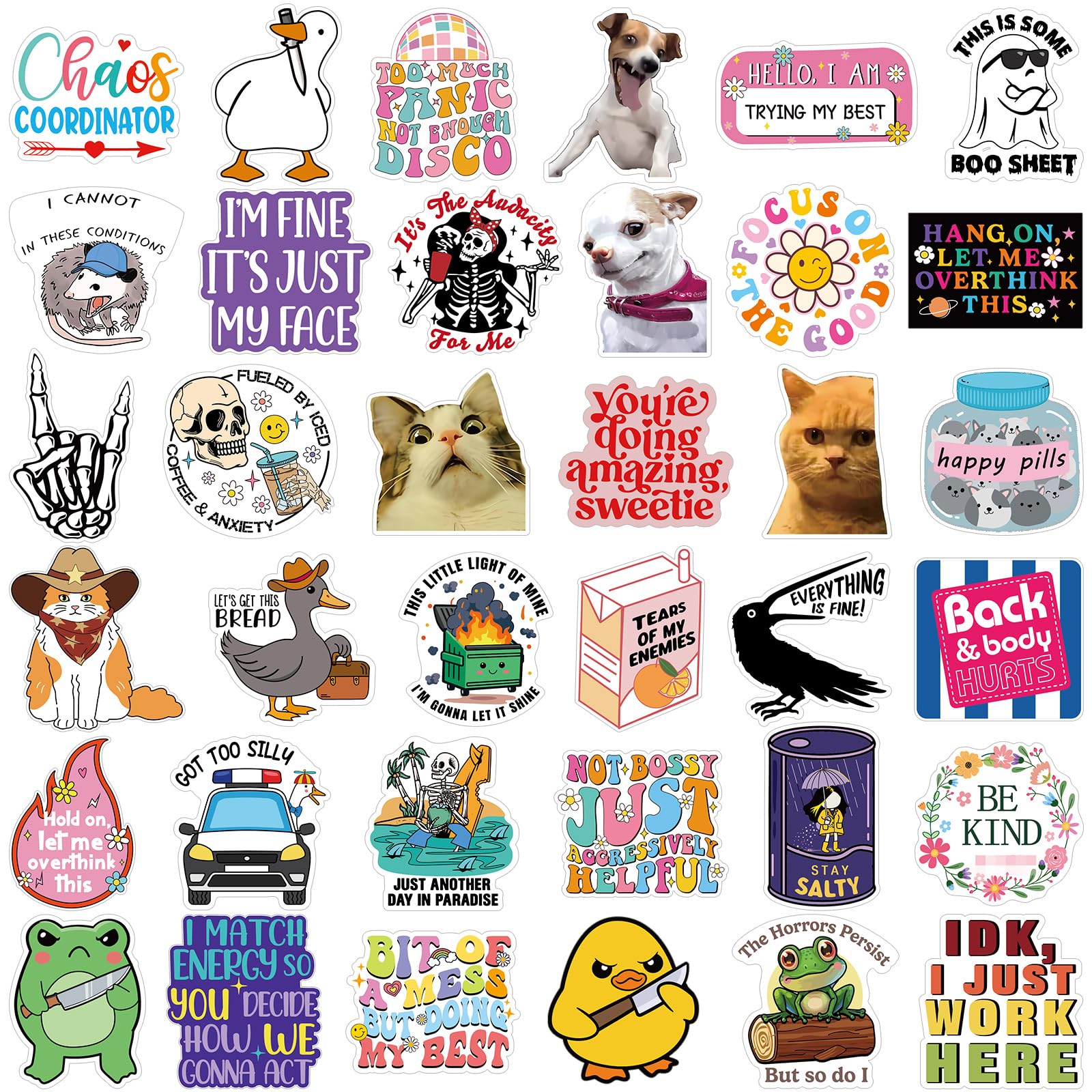 Photo 1 of Chivertion 400 Pcs Funny Stickers for Adults Waterproof Vinyl Sarcastic Stickers Meme Decals for Water Bottles, Laptop, Phone, Hard Hats, Journal, Scrapbook