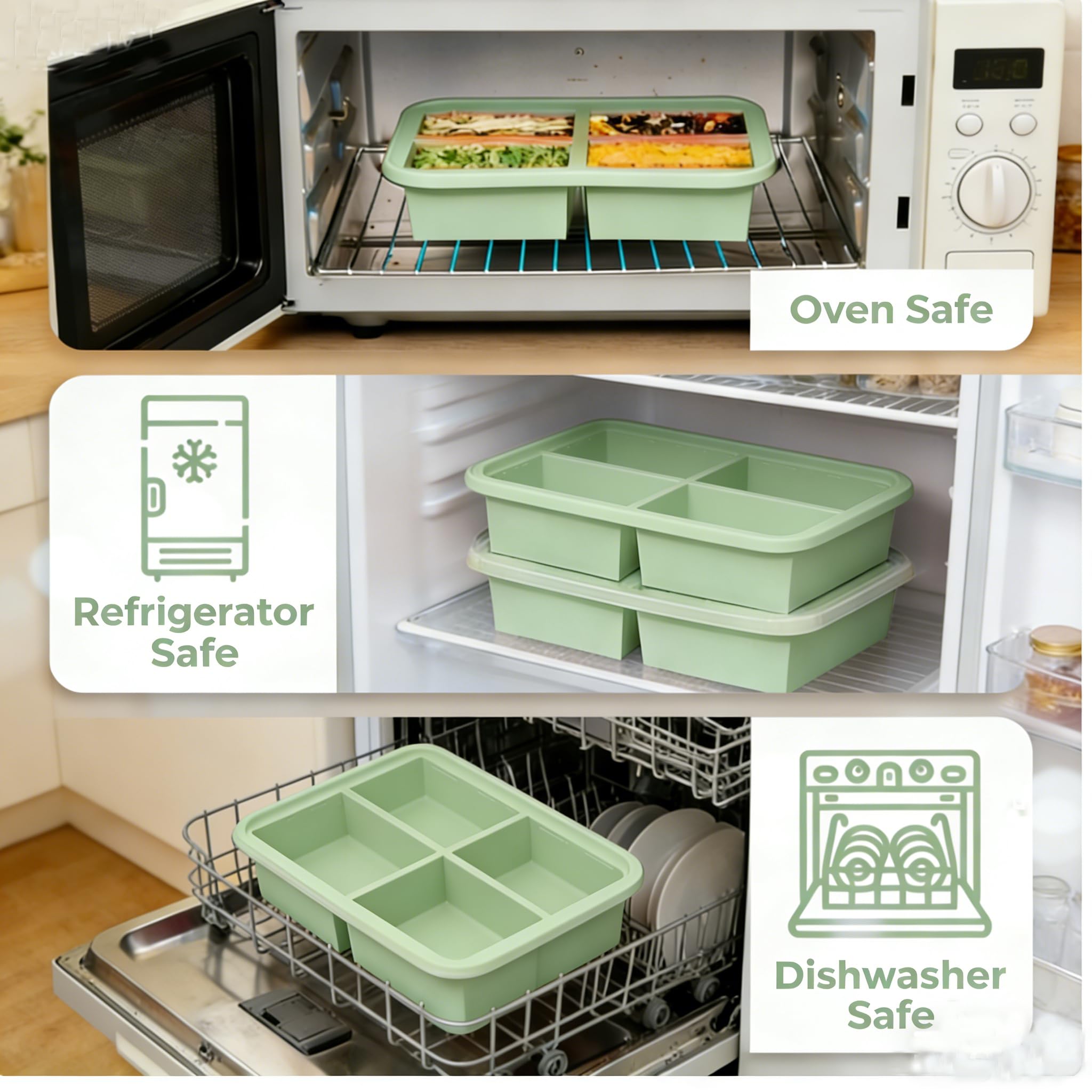 Paquete de 2 8 tazas de silicona fáciles de abrir, recipientes de almacenamiento de alimentos reutilizables sin BPA de 250 ml para caldo, salsa y preparación de alimentos
