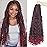 Goddess Box Braids Crochet Hair With Curly Ends 22 Inch Bohomian Box Braids Crochet Braids 8 Packs 3X Crochet Braids Synthetic Braiding Hair Extension for Black Women (22 Inch (Pack of 8), T1B BUG)