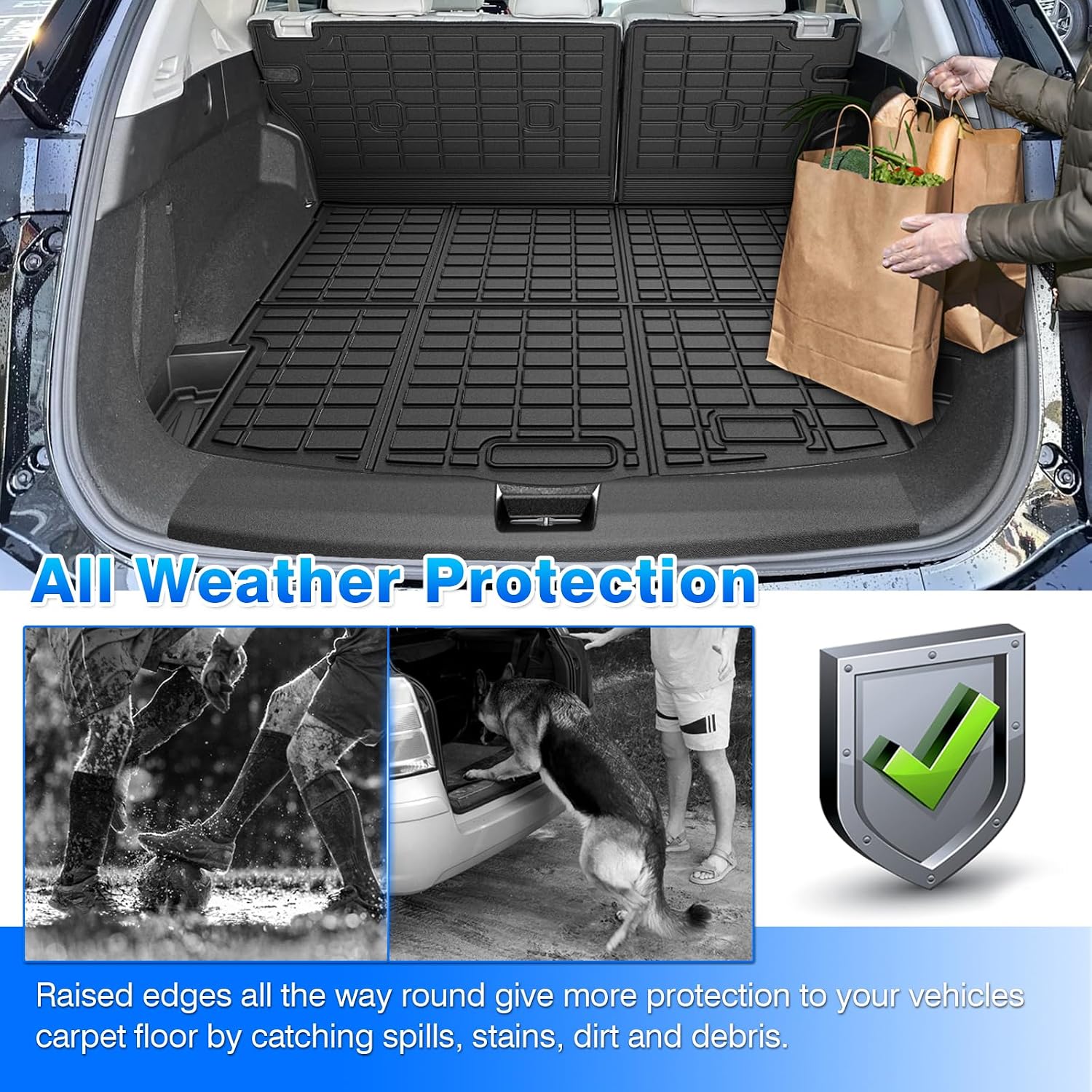 Rogue Floor Mats - Car Mats for Nissan Rogue (No fit Rogue Sport) 2021-2026, All Weather Floor Mats Cargo Liner with Backrest Mat and Door Sill Guards for Rogue Accessories, Heavy Duty Rubber Mats