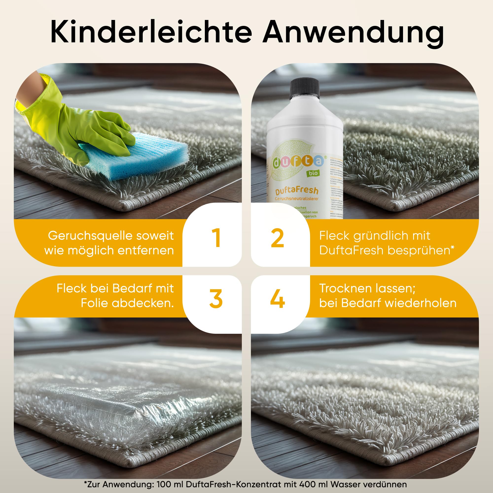 DuftaFresh Enzymreiniger Konzentrat 1L Geruchsneutralisierer | Ideal als textilerfrischer, enzymreiniger und geruchsneutralisierer für räume gegen Urin-, Rauch- und Schweißgerüche.