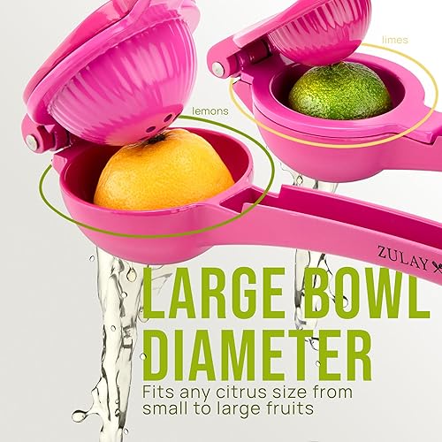 Miniatura 27 de Exprimidor de limón de alta calidad Zulay de metal de alta calidad – Exprimidor manual de prensa de cítricos amarillo & verde