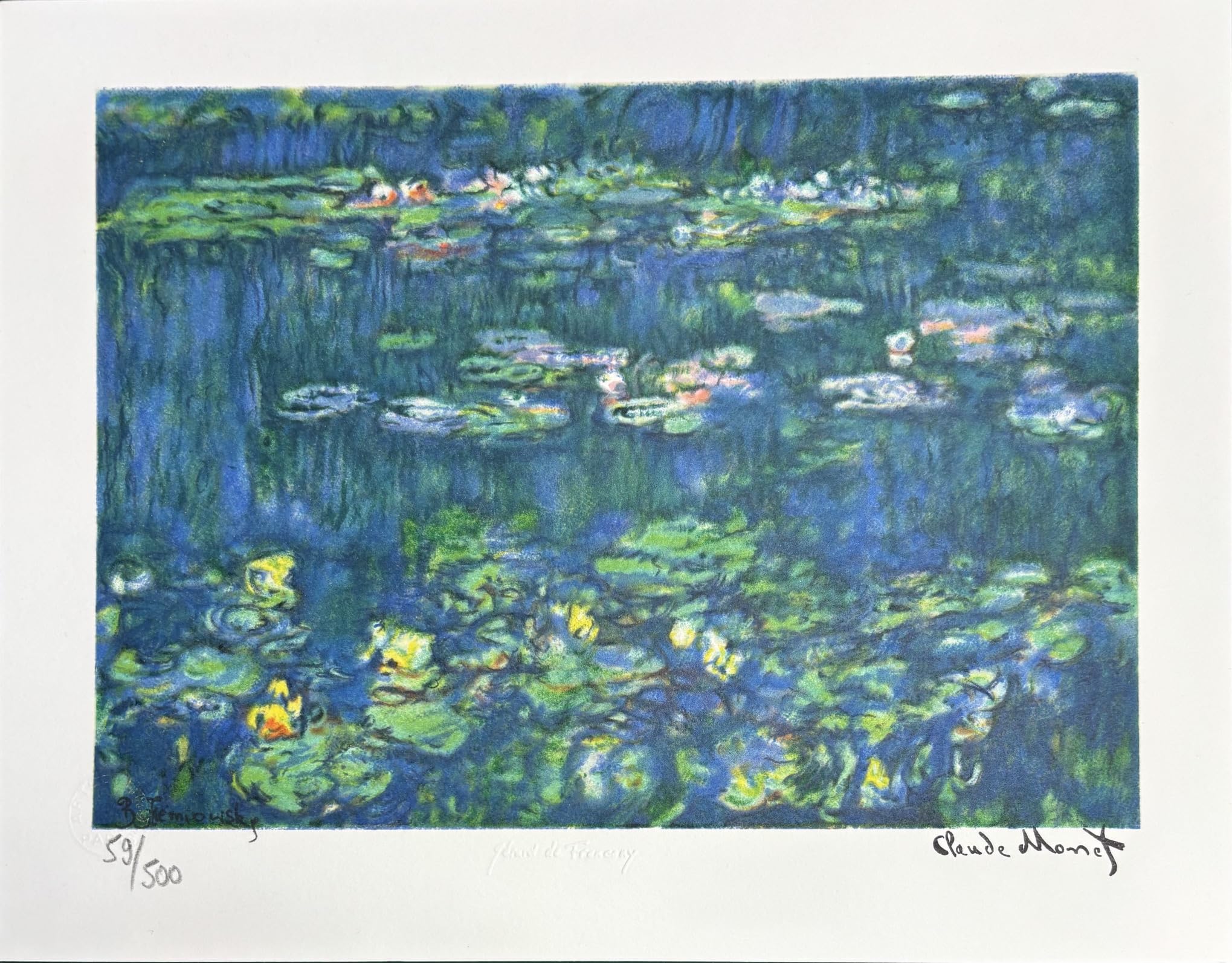 Amazon.co.jp: 絵画 版画 モネ シート作品 『睡蓮1』 リトグラフ