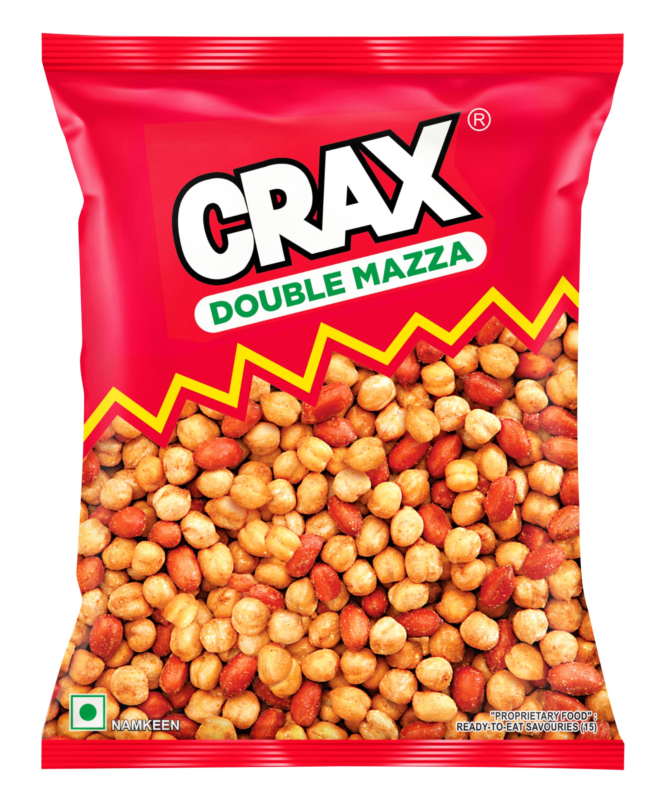 Crax Double Mazza Namkeen 160g |Crispy Crunchy, Protein-Packed | Roasted Peanuts & Chana | Healthy & Tasty Snack | Spicy Tadka | Indian Namkeen | Social Gatherings, Fun Snack | Crunchy Gourmet Snacks for Parties, Drinks, Tea & Coffee | 100% Vegetarian