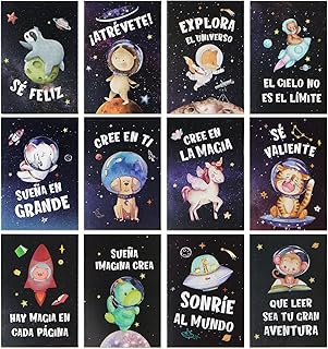 GEBETTER 12pcs Libretas Pequeñas Detalles Niños Navidad Cumpleaños Regalos Inspirador Alumnos para Vuelta al Cole Material...