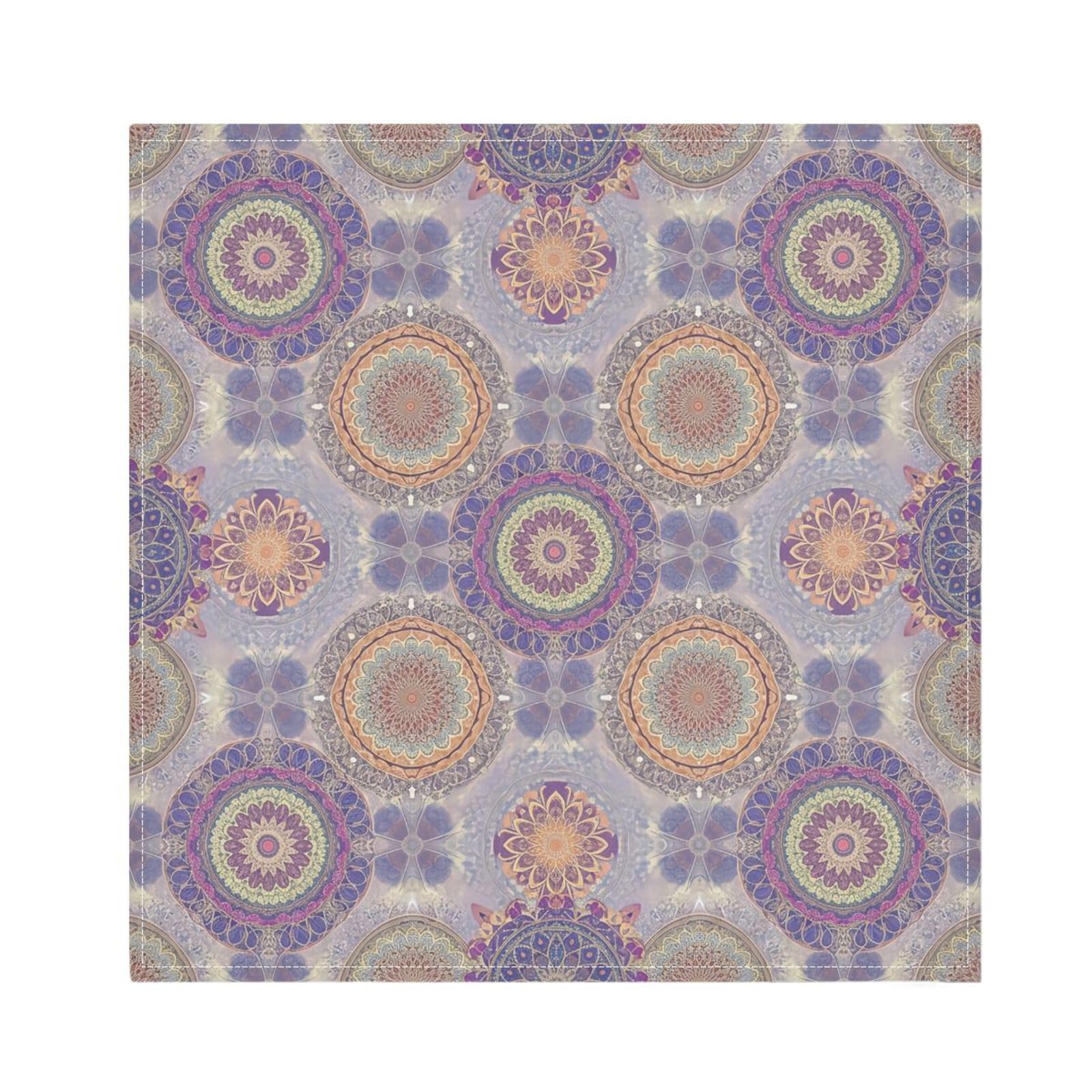 Ttgoth Boho Mandala Cloth Napkin Set of 6 Washable & Reusable Dinner Napkins for Dining Table, Banquets, Wedding, Party, 50x50 cm