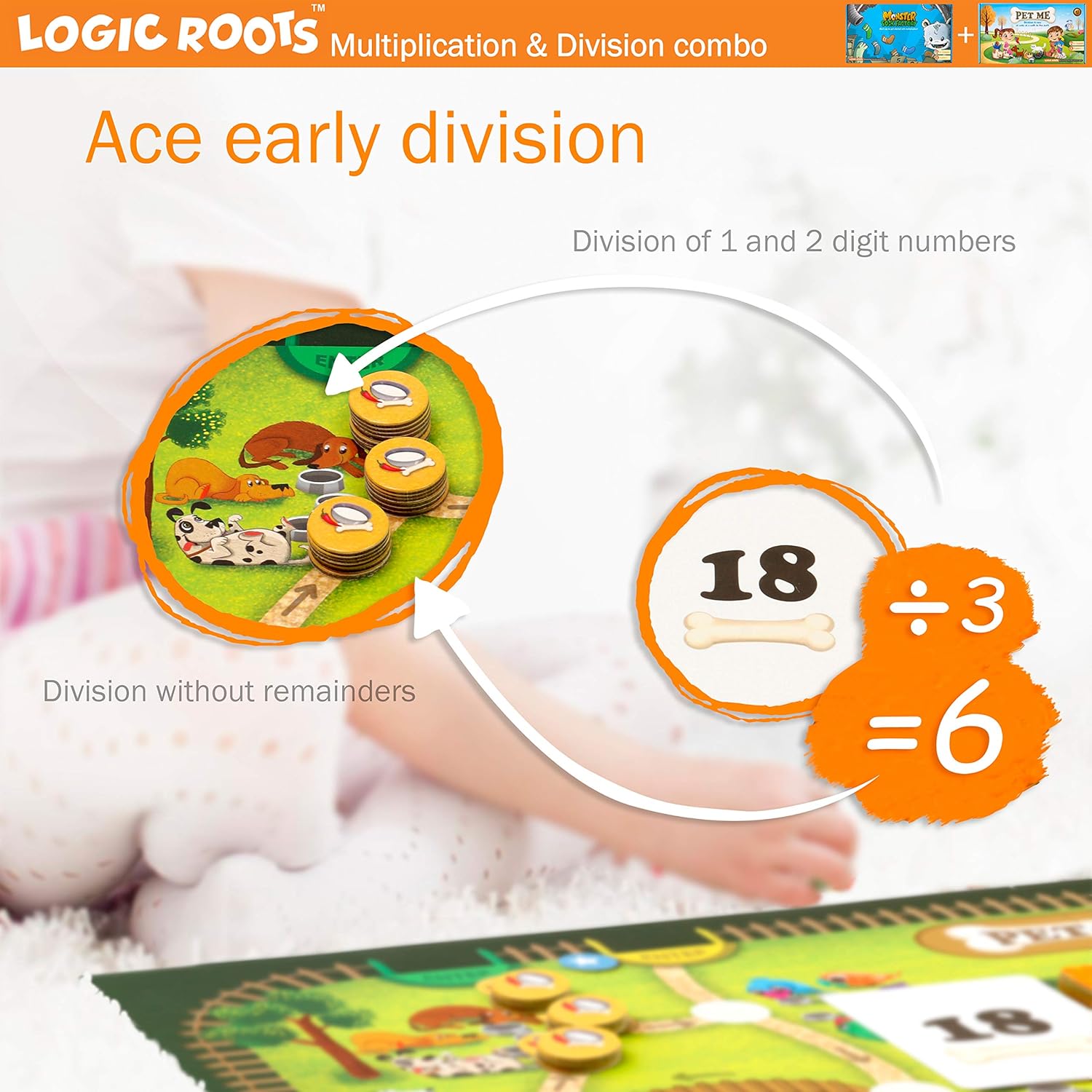 Two Math Games for Kids - Learn Addition, Subtraction, and Multiplication Table | Educational Games for Kids 5 and up for Kids (Pet Me + Monster Sock Factory)