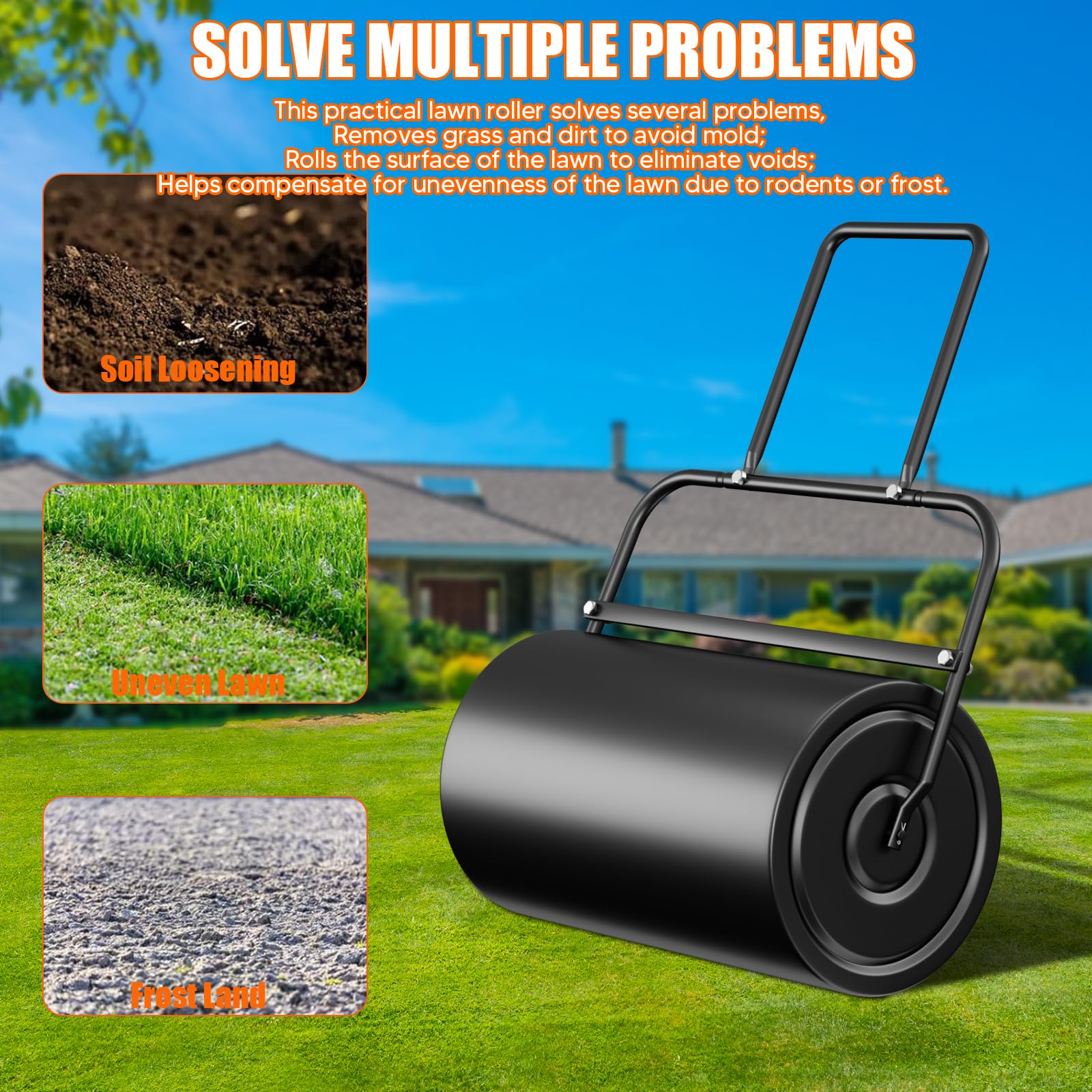 VELPAX Rullo Giardino 40 Litri 50 CM Lamiera D'acciaio