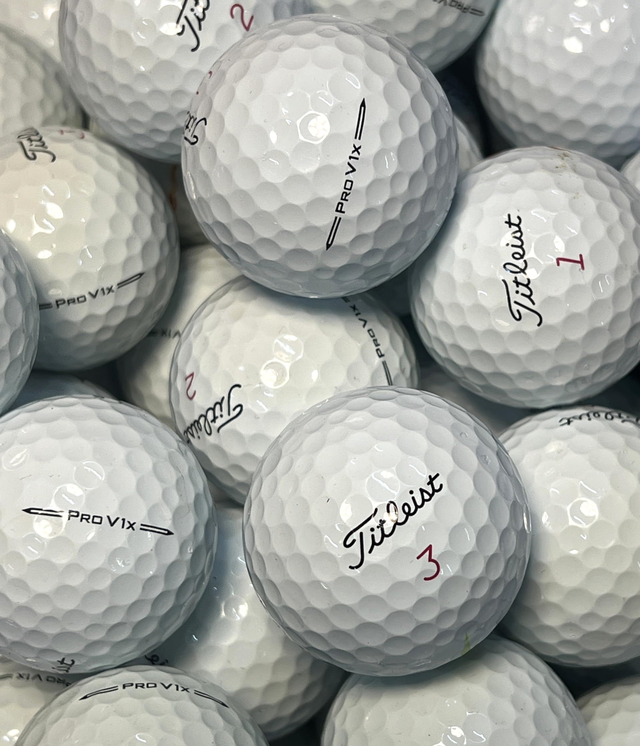 Golf Ball House…12 Pro V1x 2023 Golf Balls for Titleist/White/Near Mint (AAAA) / Used-Recycled w/Mesh Bag