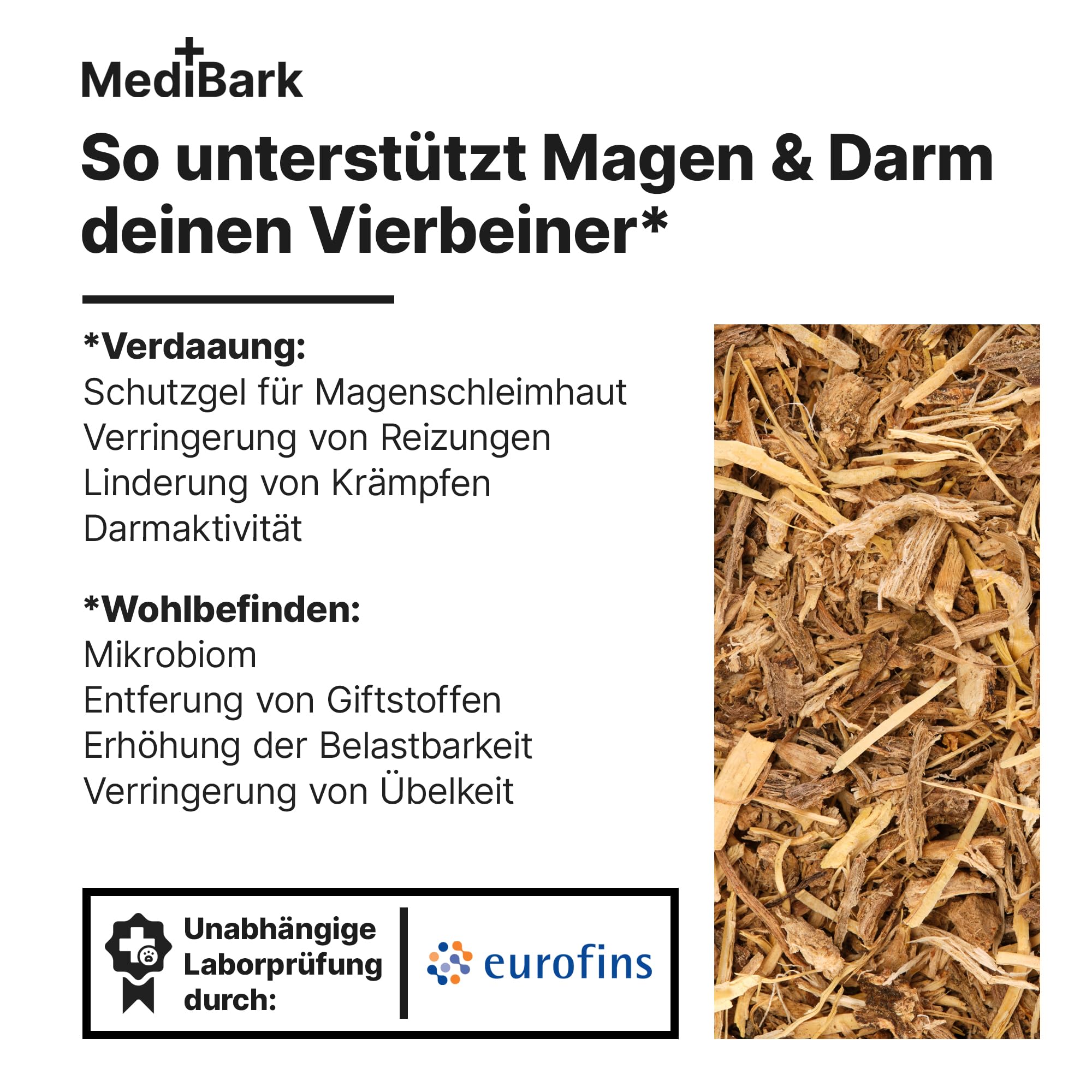MediBark Magen & Darm - Hundeleckerli mit Ulmendrinde & Engelwurz - gegen Übelkeit & Durchfall - für Gras- & Kotfresser - unterstützt Verdauung & Darmflora - Glutenfrei & Zuckerfrei - 450 Stück