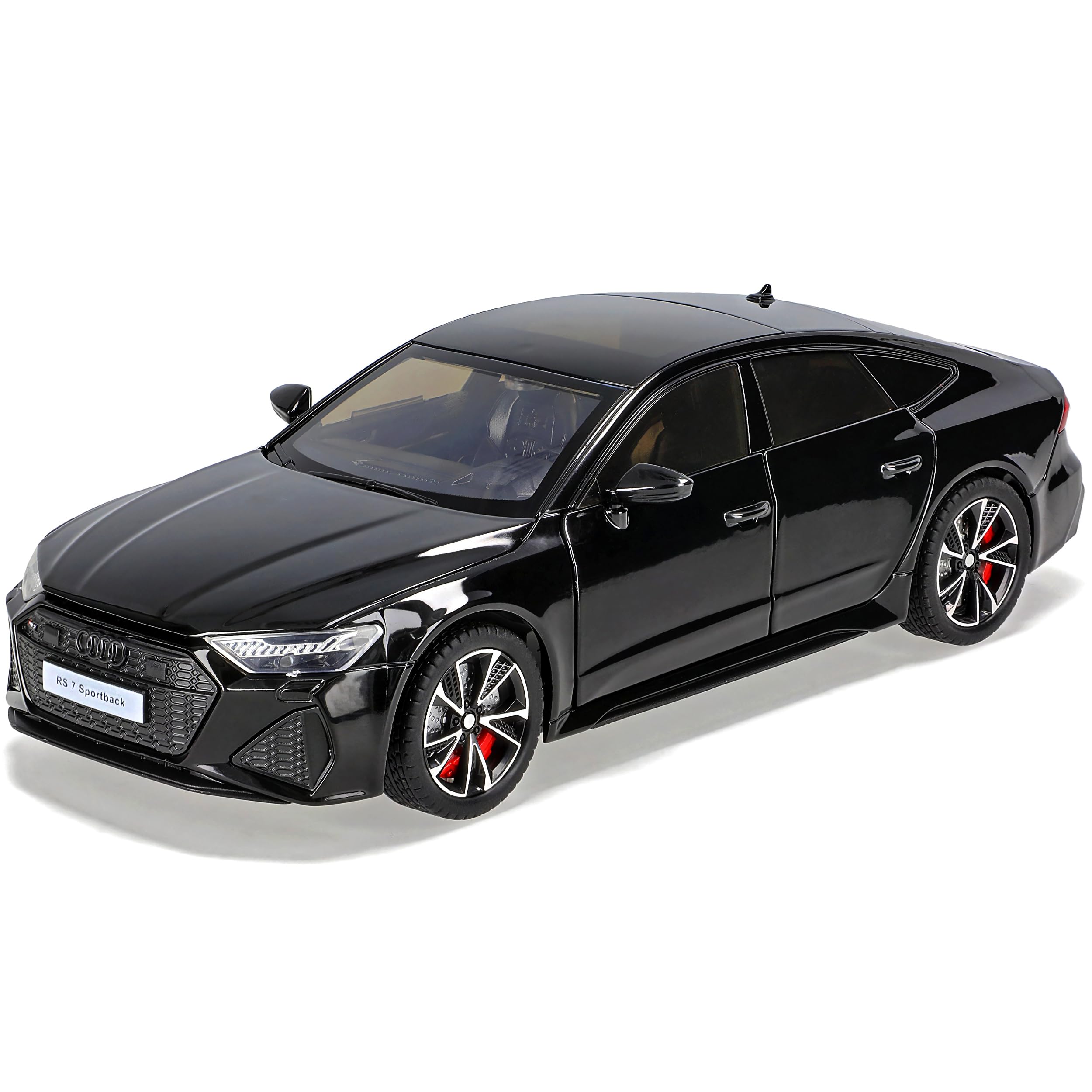 Generisch A*u*d*i A7 RS7 C8 Limousine Schwarz 2018-2025 mit Licht und Sound 1/24 Modell Auto
