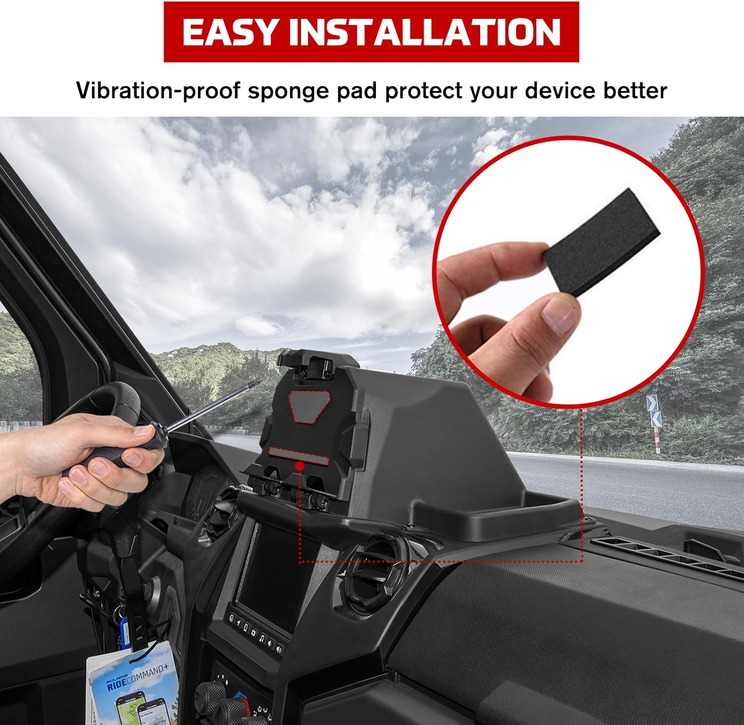 Tablet Phone Mount for Polaris Ranger 1500 XD, Electric Device GPS Mount Storage Box Adjustable Navigation Tablet Phone Holder for Polaris Ranger XD 1500 Northstar Ultimate 2024 Accessories