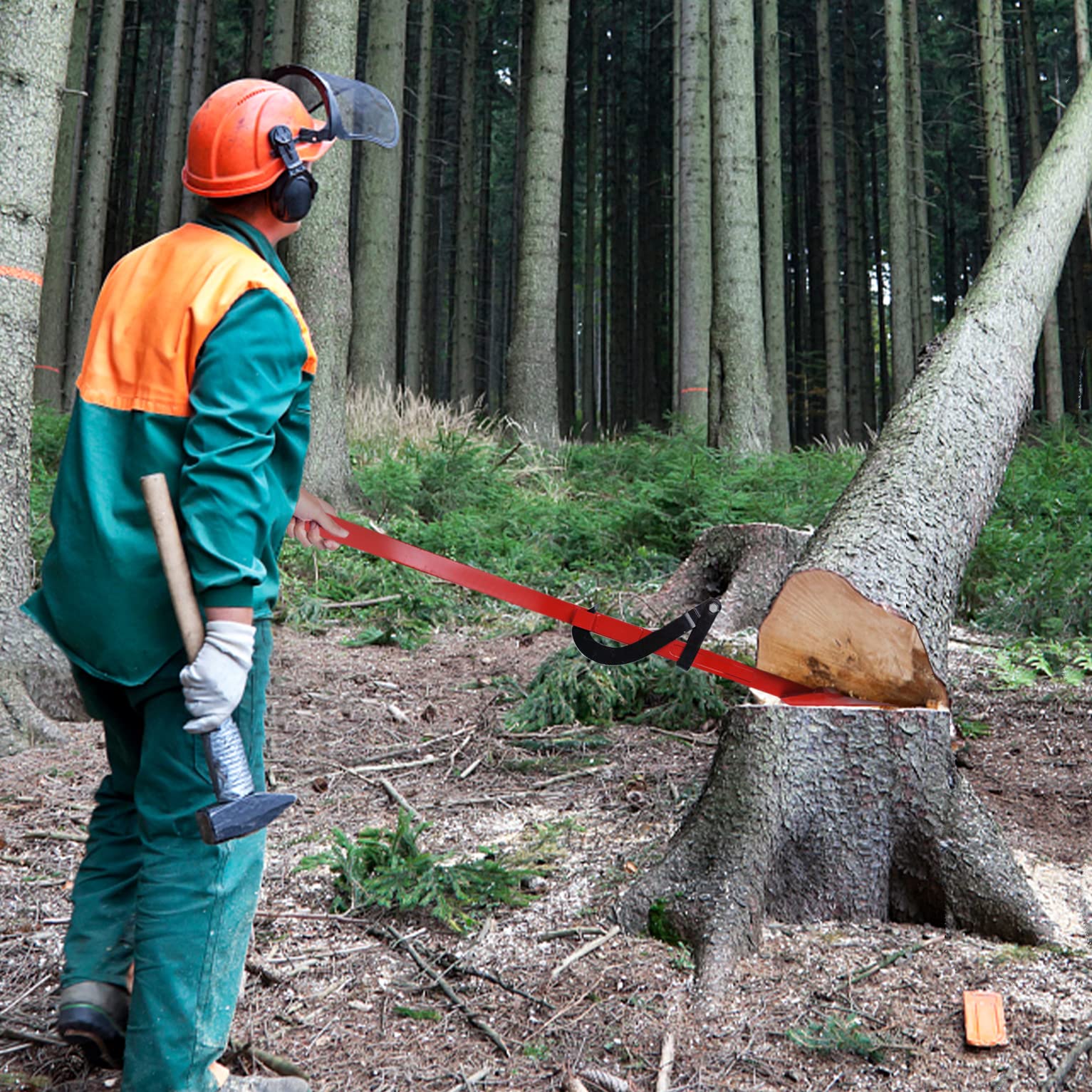UISEBRT Sollevatore professionale da 130 cm, per cascate di alberi, alzaconti forgiati con gancio reversibile, carico pesante fino a 250 kg, aiuto per la lavorazione del legno