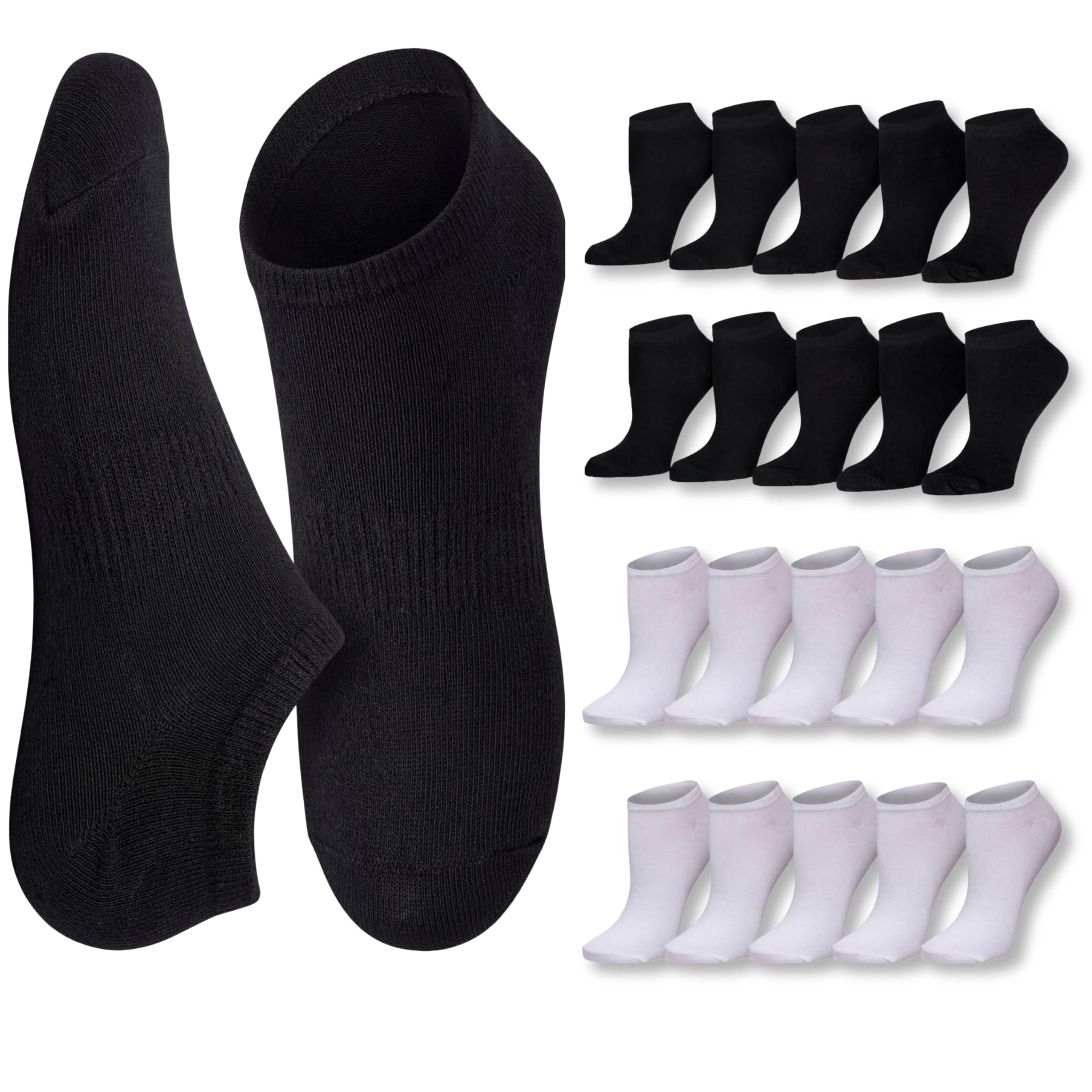 Tipi Toe Women’s 20 Pack Colorful Low Cut Socks – Lightweight, Breathable Design for All-Day Comfort Sizes 9-11/10-13