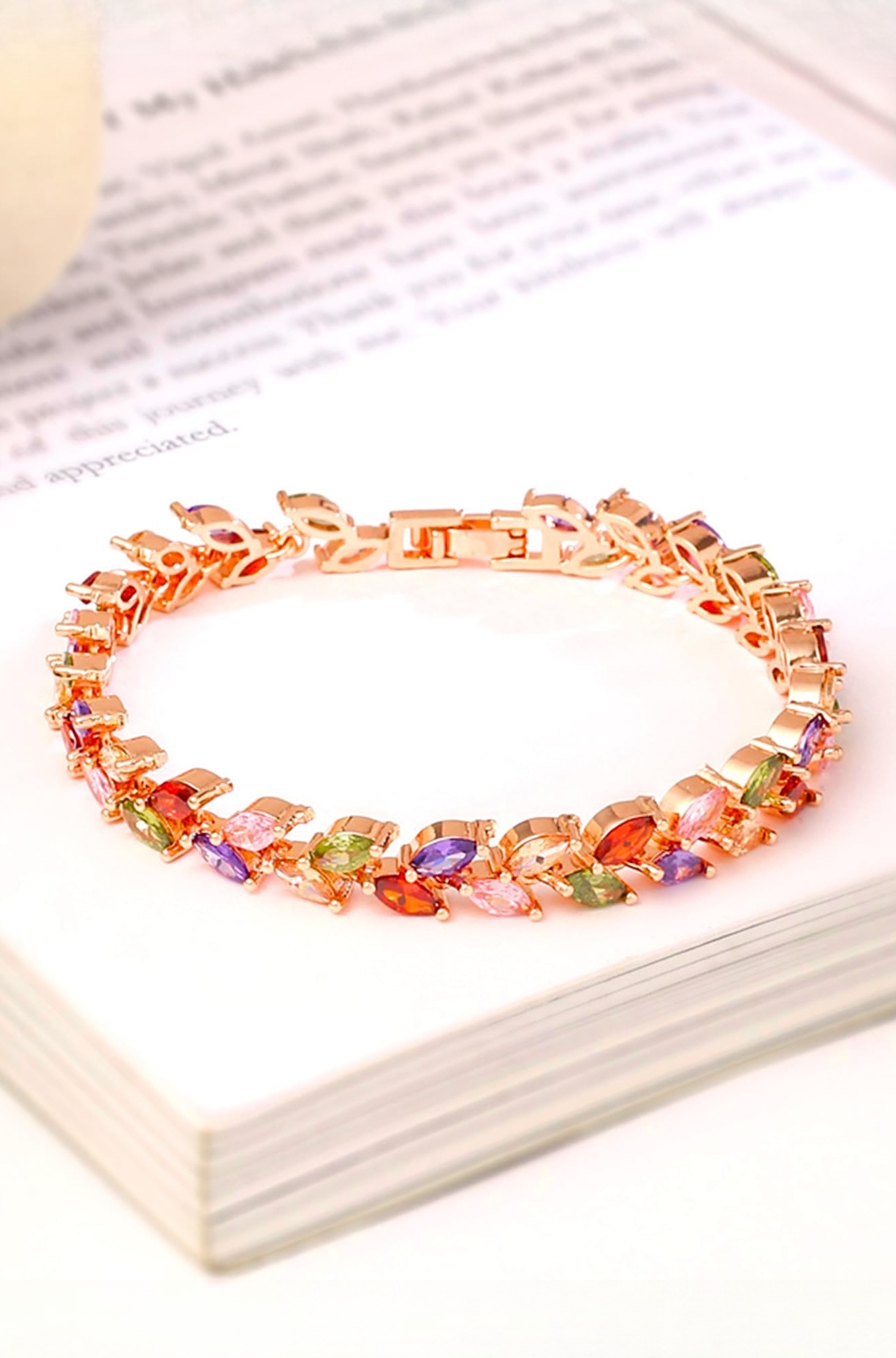 Yellow Chimes Valentine Gift for Girls Bracelet for Women and Girls | White Crystal Bracelets for Women Swiss Zircon Bracelet | Birthday Gift for Girls & Women Anniversary Gift for Wife