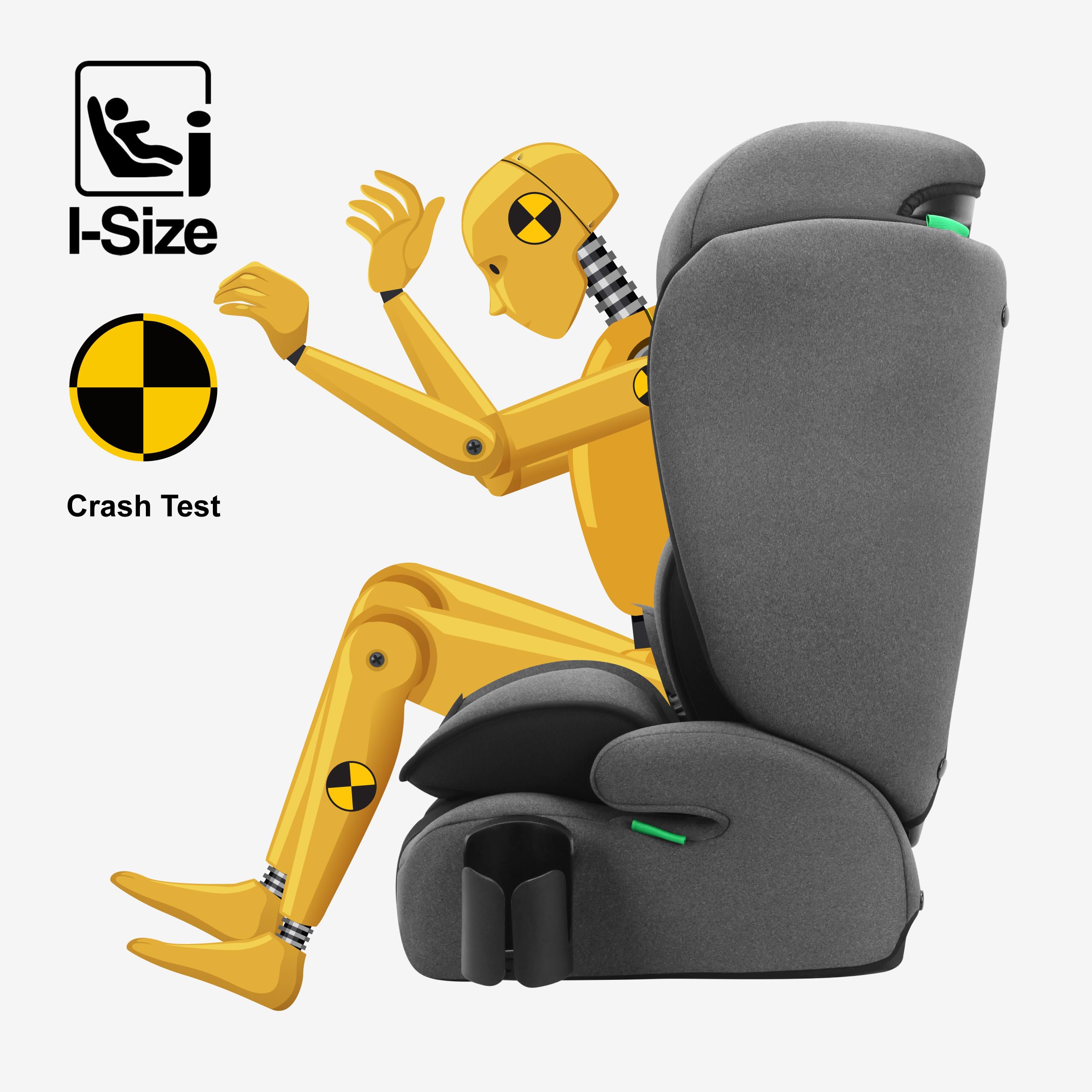Tulano Zooma 25 fotelik dziecięcy 15-36 kg bez ISOFIX, fotelik samochodowy dla dzieci 76-150 cm, ergonomiczny z regulowanym zagłówkiem i pokrowcem nadającym się do prania, wygodna tapicerka zapewnia