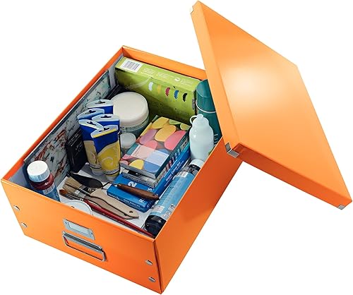 Vista 121 de Leitz Caja de almacenamiento A5, rango de clic y tienda 60430001 - Caja de almacenamiento pequeña, blanca A5 Azul (Ice Blue)