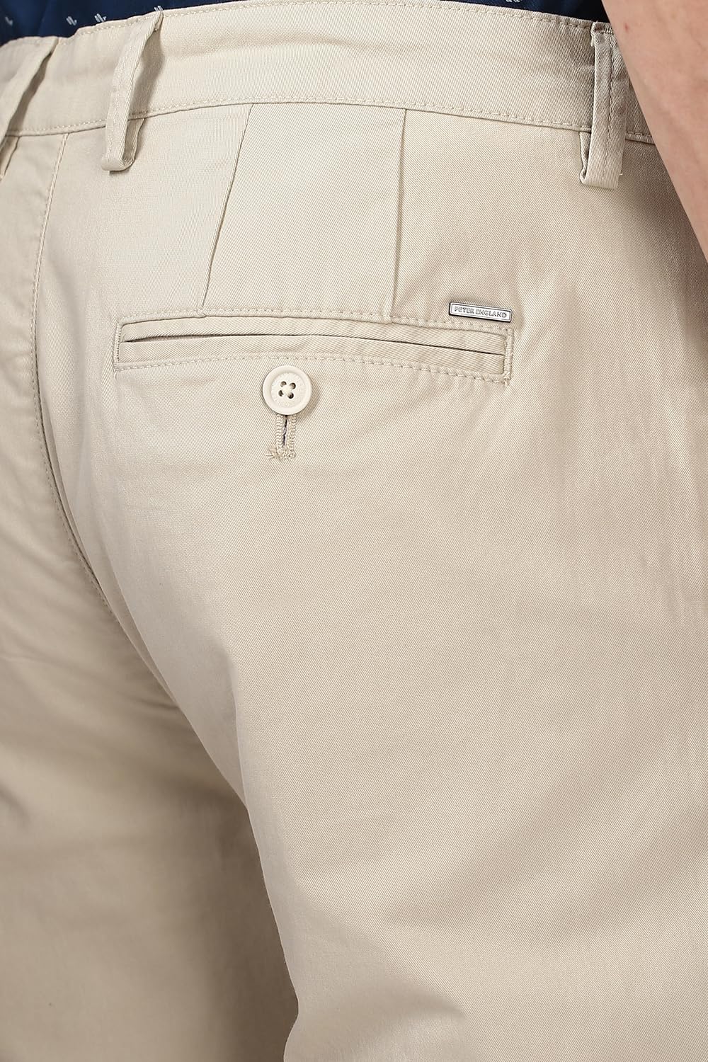 Peter England Men's Mid Rise Slim Casual Pants (PCTFSSSB363763_Beige, 34 - Image 4 thumbnail