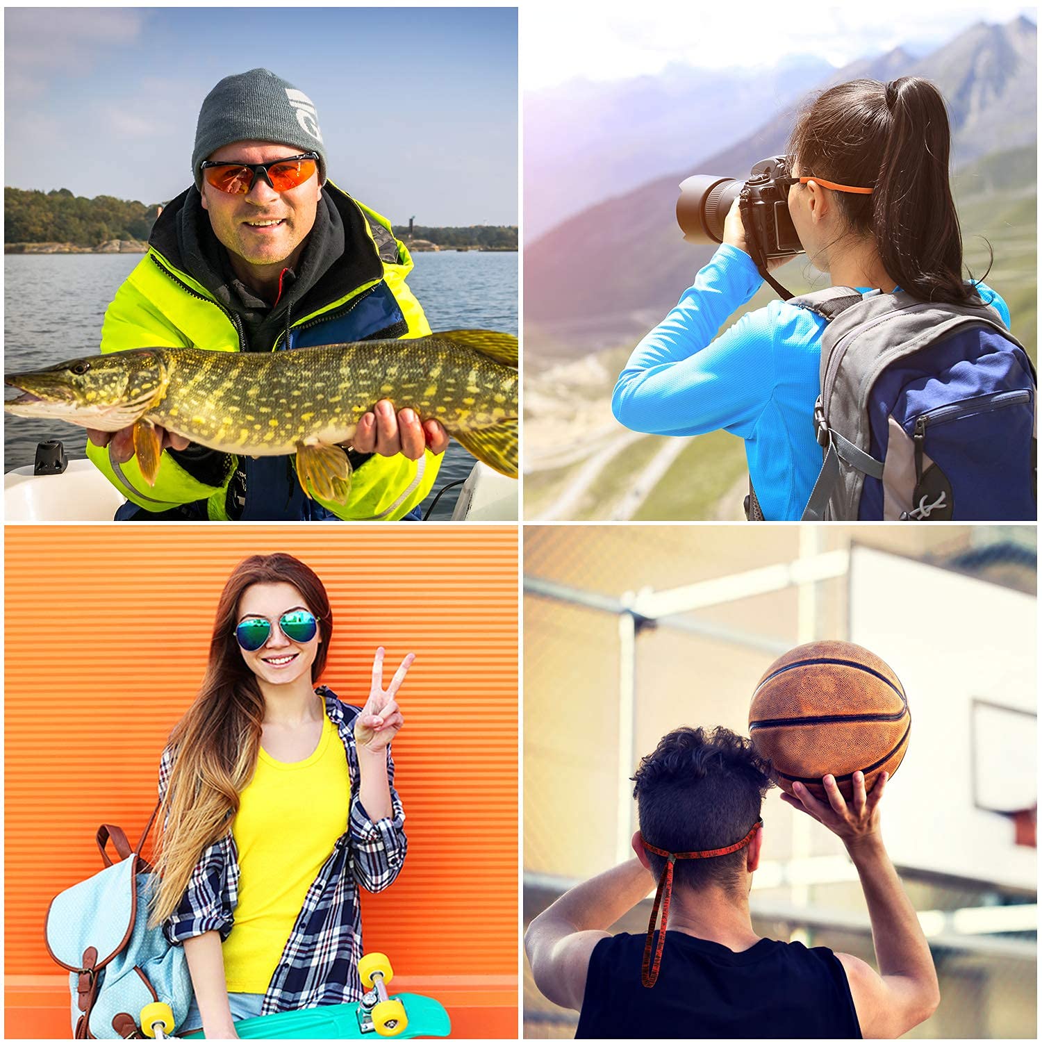 Juego de 6 correas para gafas de tamaño universal para mujeres, hombres y niños, multicolor