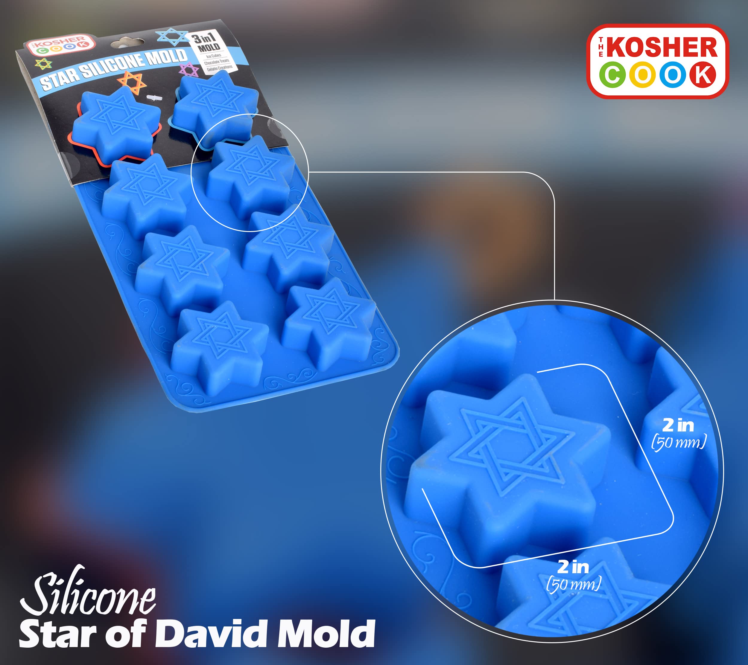 Grandmama's Goodies Star Of David Chocolate & Soap Mold - PETG Food Grade Plastic With Molding Instructions