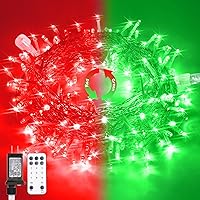 Vista 45 de JMEXSUSS Luces de Cadena de Navidad LED Verdes de 250 LED para Interiores, 91.5 pies Conectables Luces LED Verdes para Exteriores Impermeables, 8