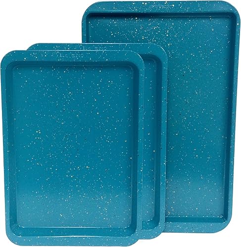 Miniatura 2 de casaWare Juego de 3 bandejas de galletas de varios tamaños (granito azul)