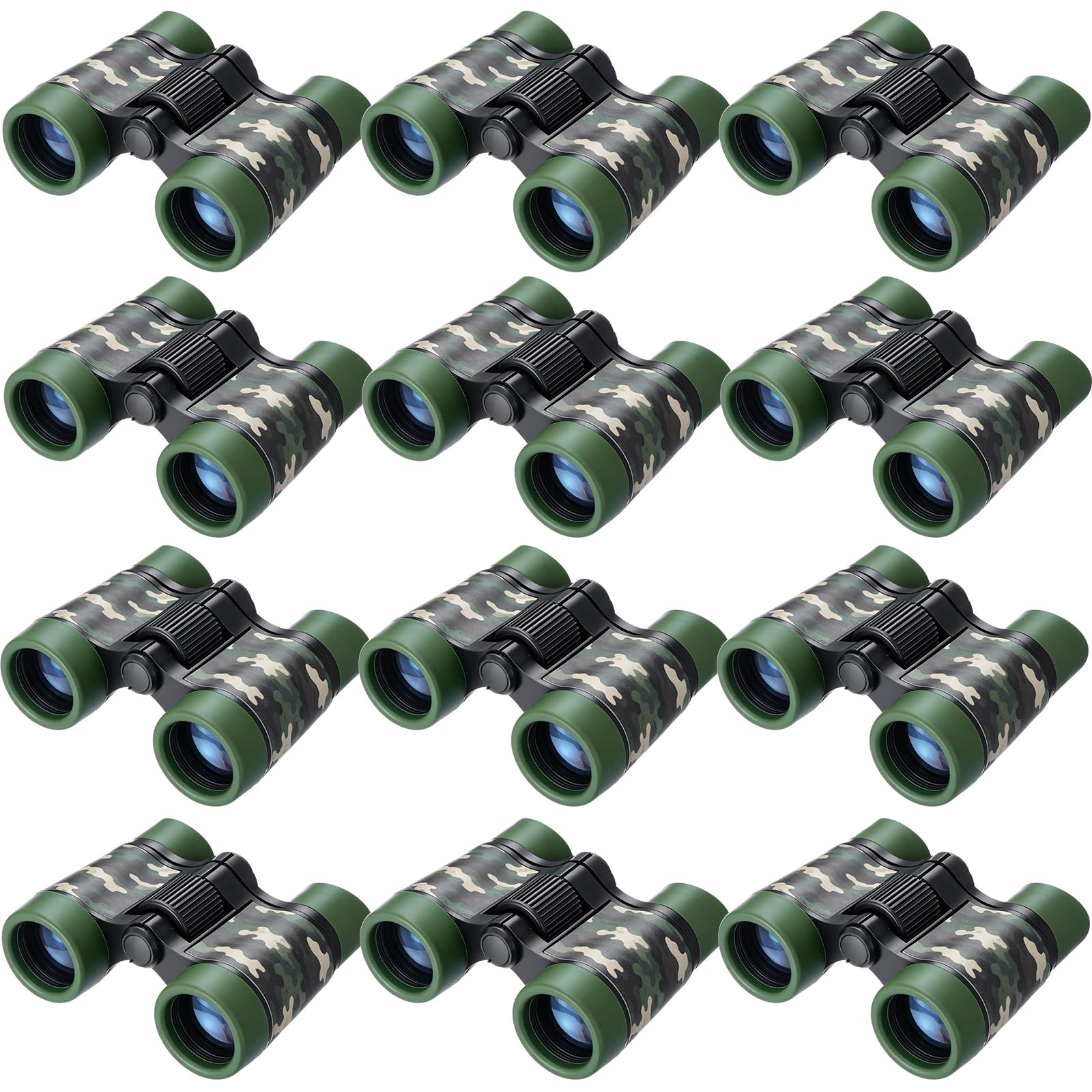 Yunsailing 12 Pcs Kids Binoculars, Shockproof Compact Binoculars,Camo
