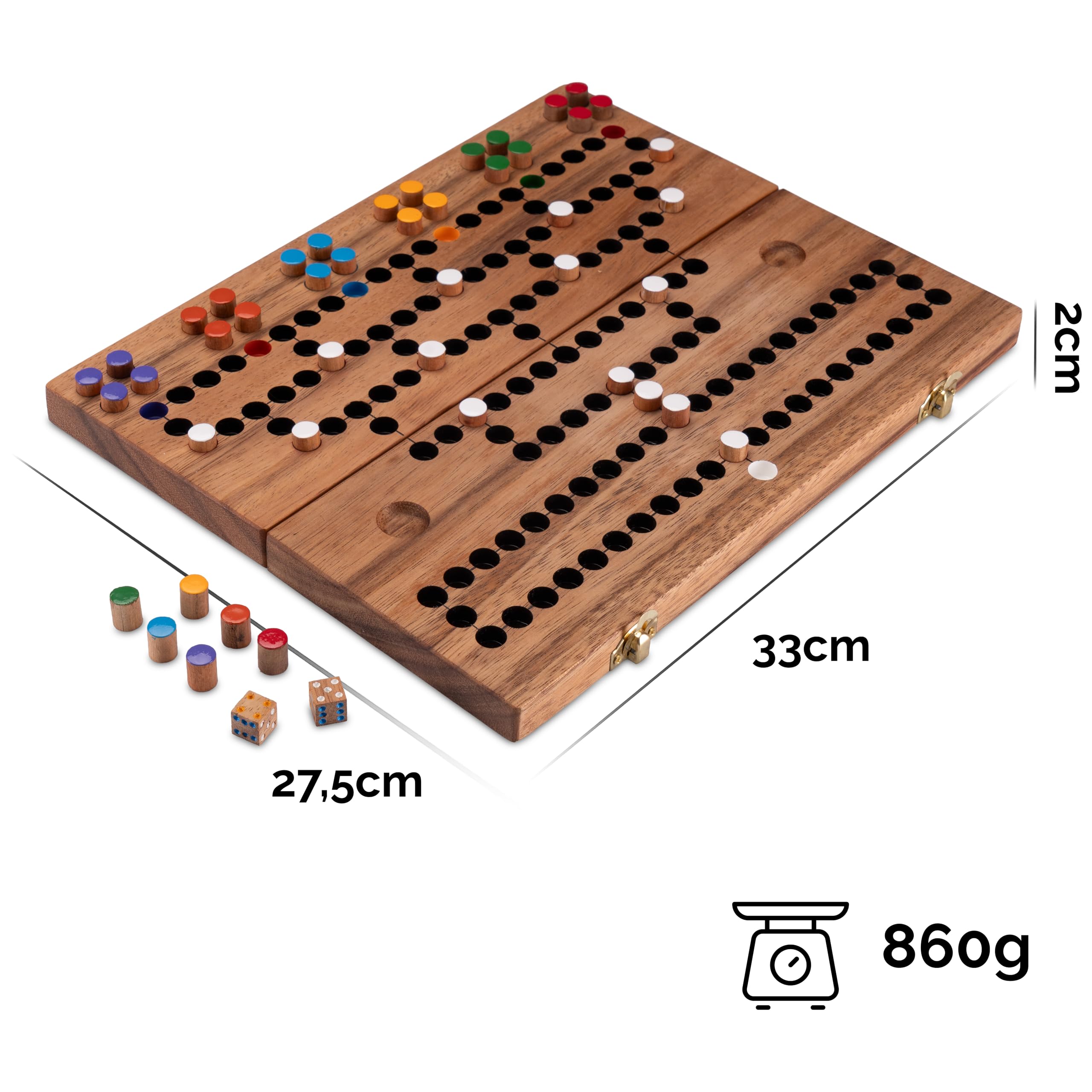 LOGOPLAY Blocus pour 2 à 6 joueurs avec fermeture en métal - Plateau de jeu 26 x 33 cm pliable
