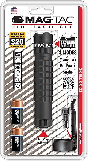 Maglite Men's MAG-TAC LED Crowned Bezel Blisterpack Flashlight-Black