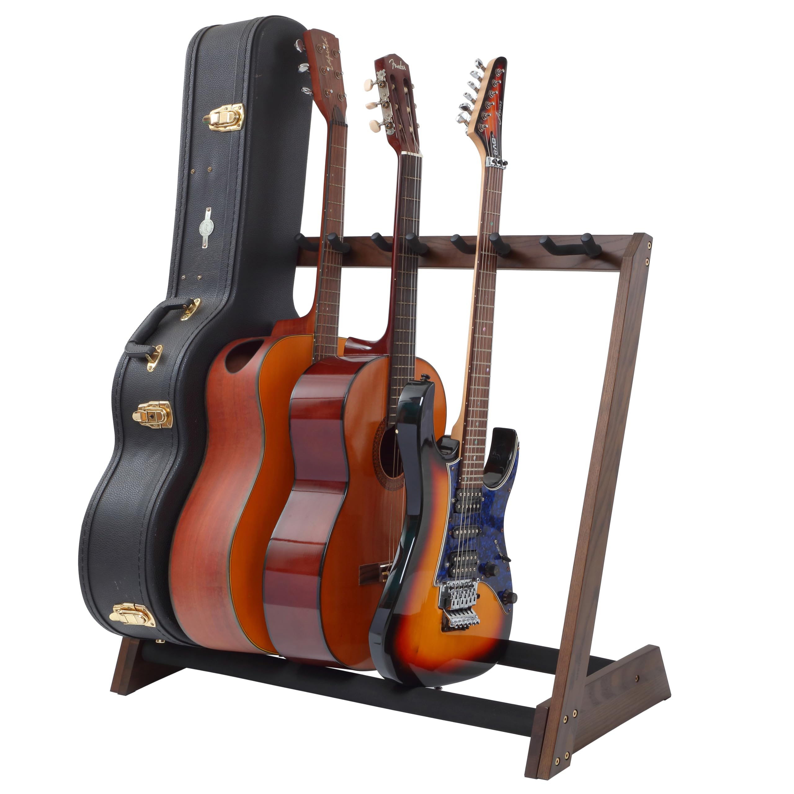 Nefelibata Supporto multiuso per chitarra, 5 supporti, in legno, per chitarre e custodie, chitarre elettriche, acustiche, bassi, violoncelli, frassino tedesco