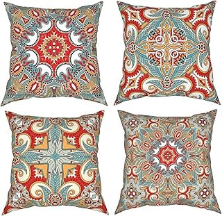 Boho Throw Pillows Covers 18x18 Decorative Square Cushion Covers Soft Pillowcase - Compare price
