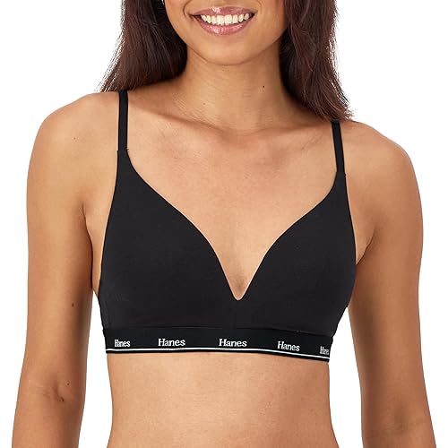 Hanes Women's Originals Full Coverage Contour Wireless Stretch Cotton T-Shirt Bra
