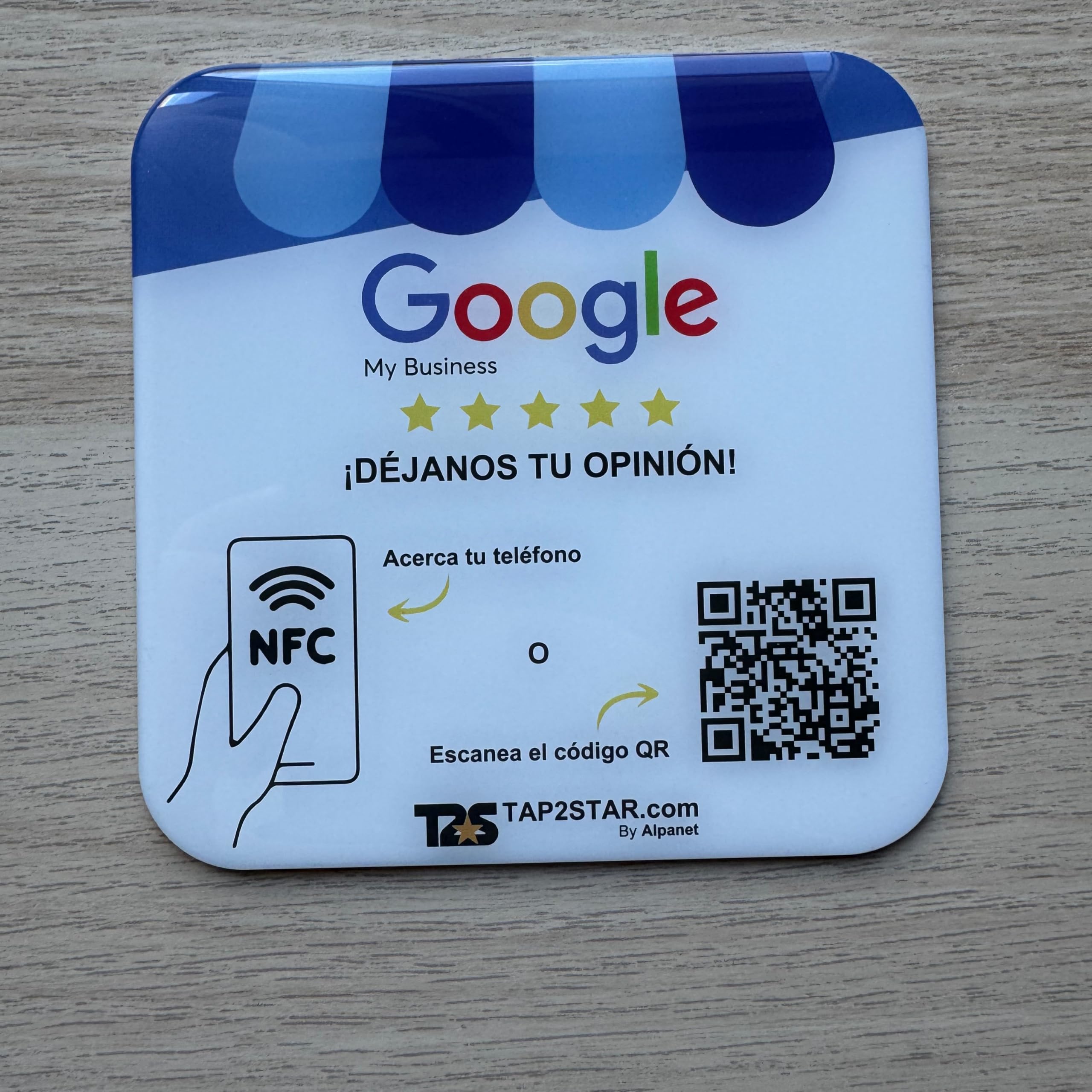 Placa Epoxy Reseñas Google NFC y QR - Compatible Superficies Metálicas con Antimetal - Aumentar Valoraciones Google - Fácil Configuración Web App - iPhone y Android - Sin Suscripciones