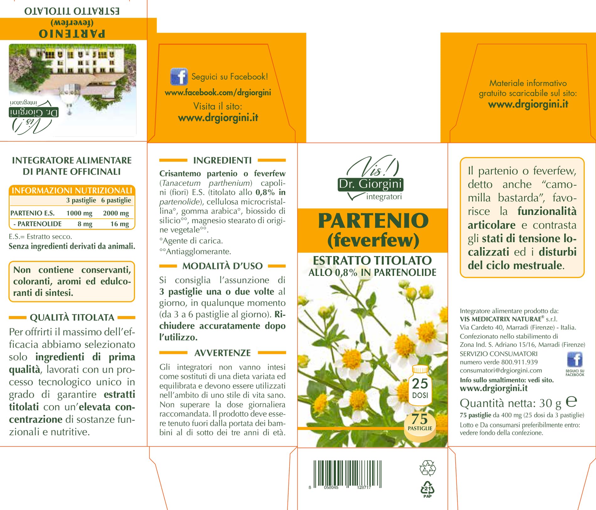 PARTENIO Estratto titolato Pastiglie - 30 g