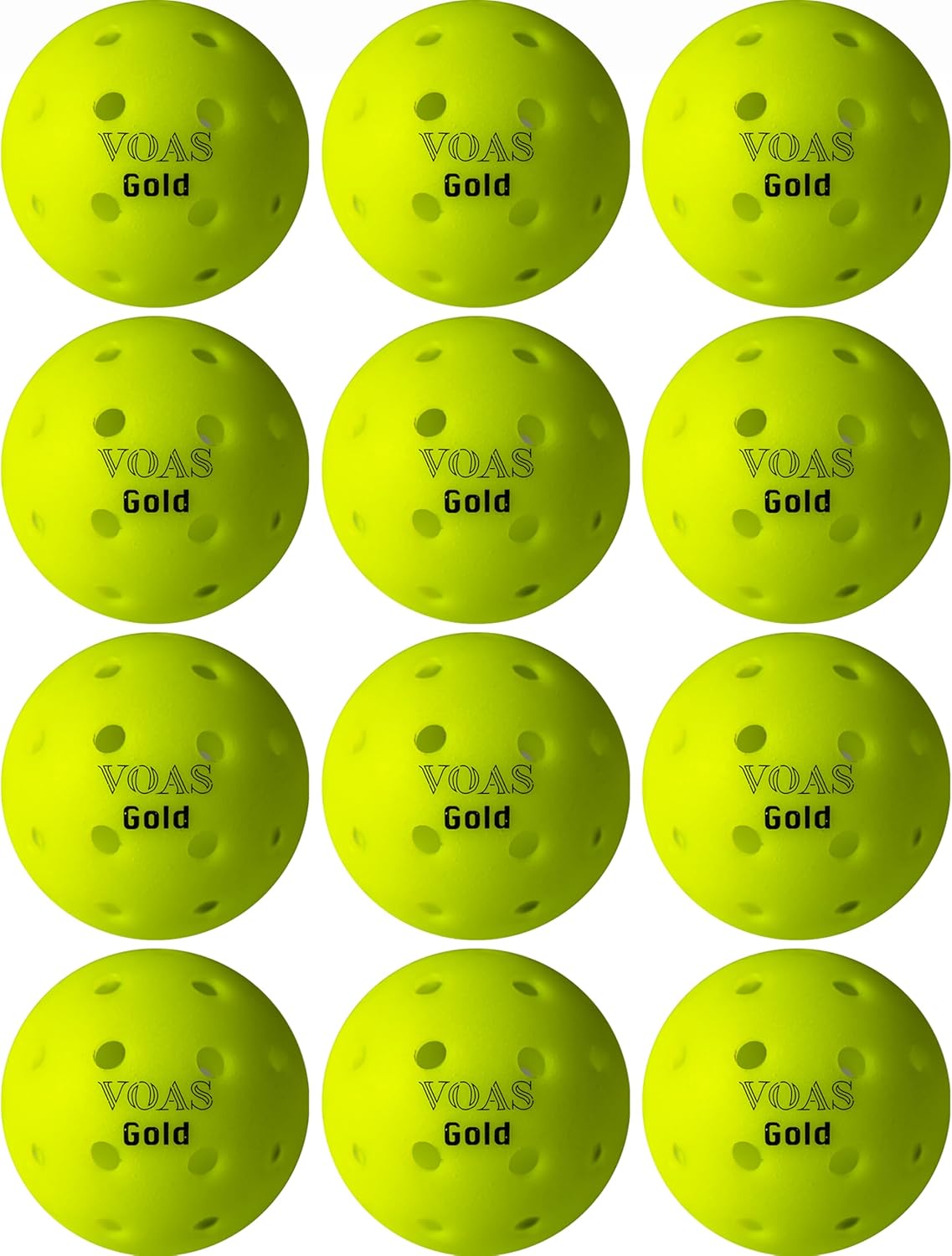 Gold X40 Pickleball Balls - Official Ball USAPA Approved, 40 Holes Outdoor Pickleball Balls, Durable, Crack-Resistant, High Visibility, Advanced Aerodynamics, 12 Pack for Official & Casual Games