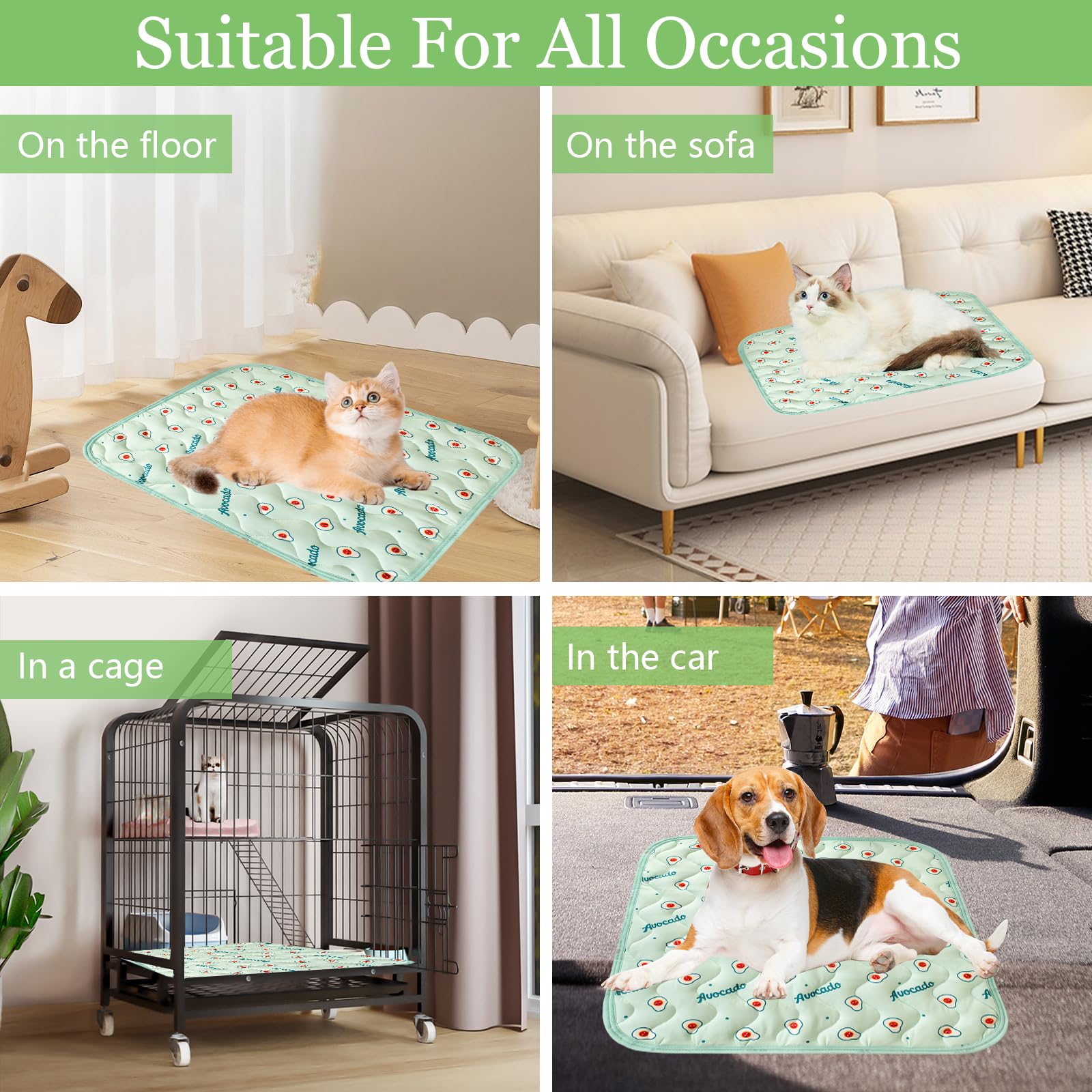 Kühlmatte Für Hunde & Katzen – 60x50 Cm, Selbstkühlend, Für Sommer, Auto & Zuhause