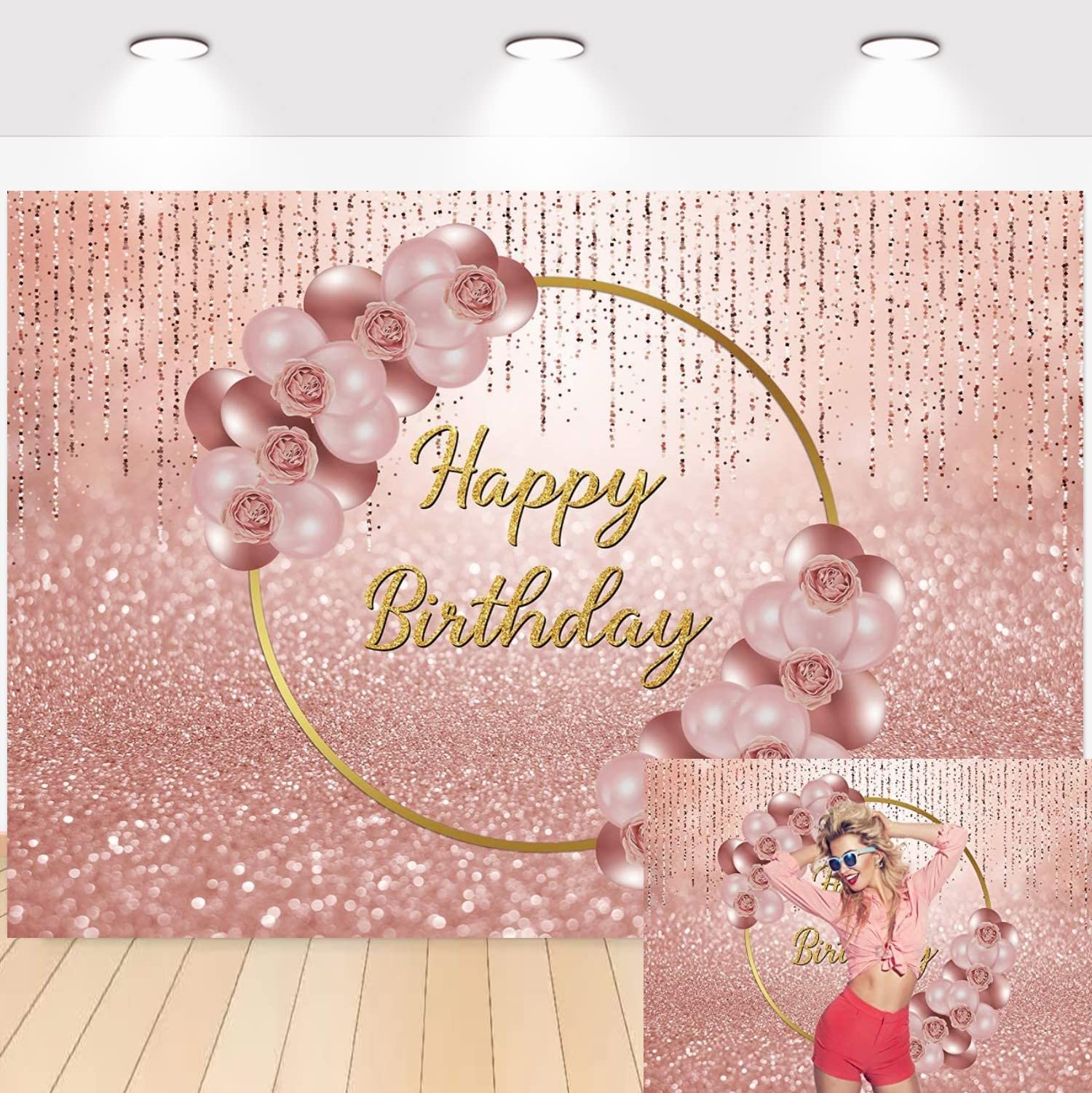 Fotohintergrund 1. Geburtstag Mädchen – 2,1 M Rund, Polyester, Mad Tea Party Motiv