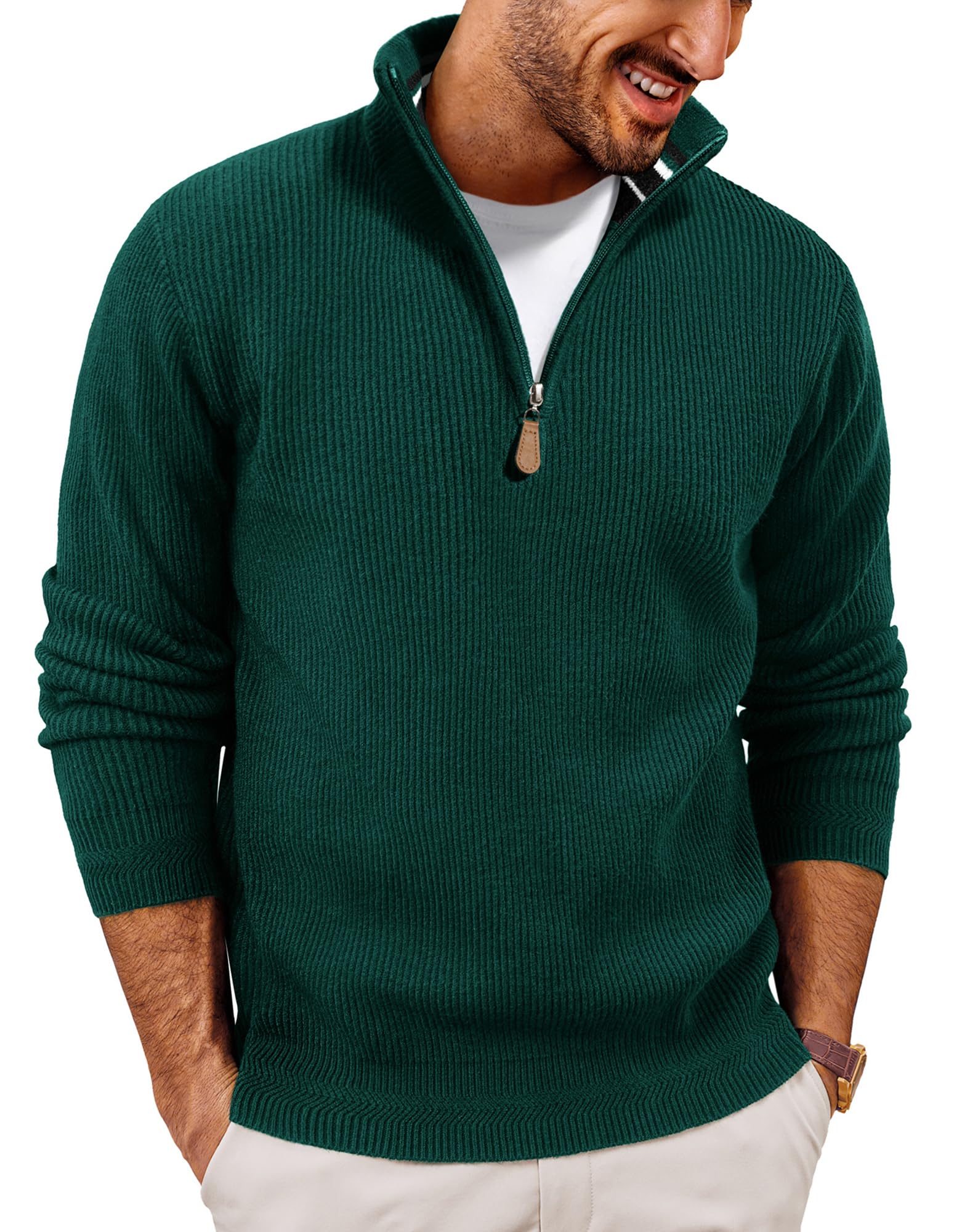 PJ PAUL JONES Pullover Herren 1/4 Zip Troyer Winter Strickpullover Sweater | Stehkragen,Half Zip Pullover,Pulli Arbeitspullover,Warm Langarmshirt