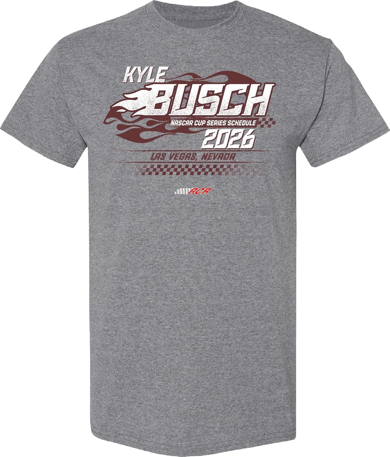 Checkered Flag Sports Kyle Busch 2026 Schedule T-Shirt - Automotive Racing Apparel - Medium
