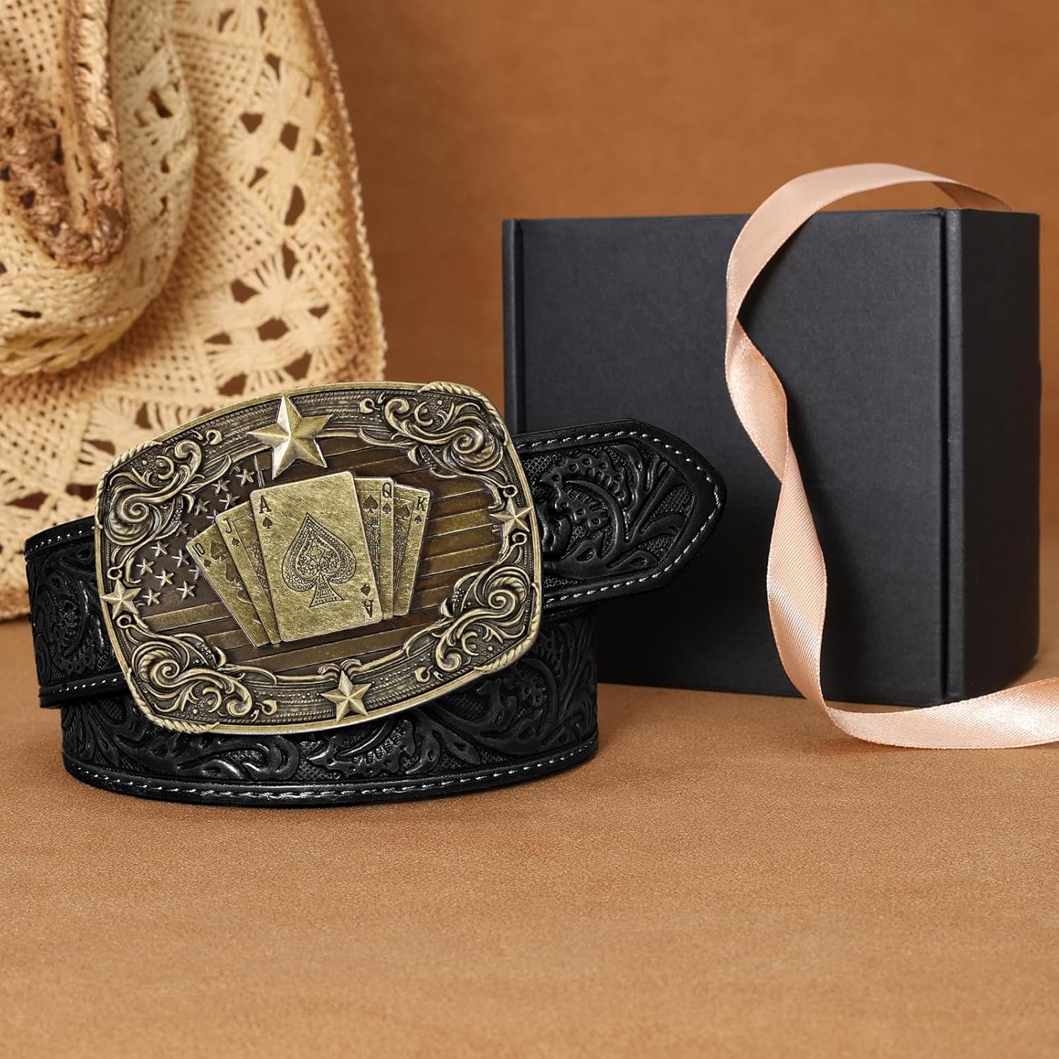 Western Cowboy Belts for Men Women, Cowboy Cowgirl Leather Belt Western Buckle Belt for Jeans Gifts Christmas - Image 7