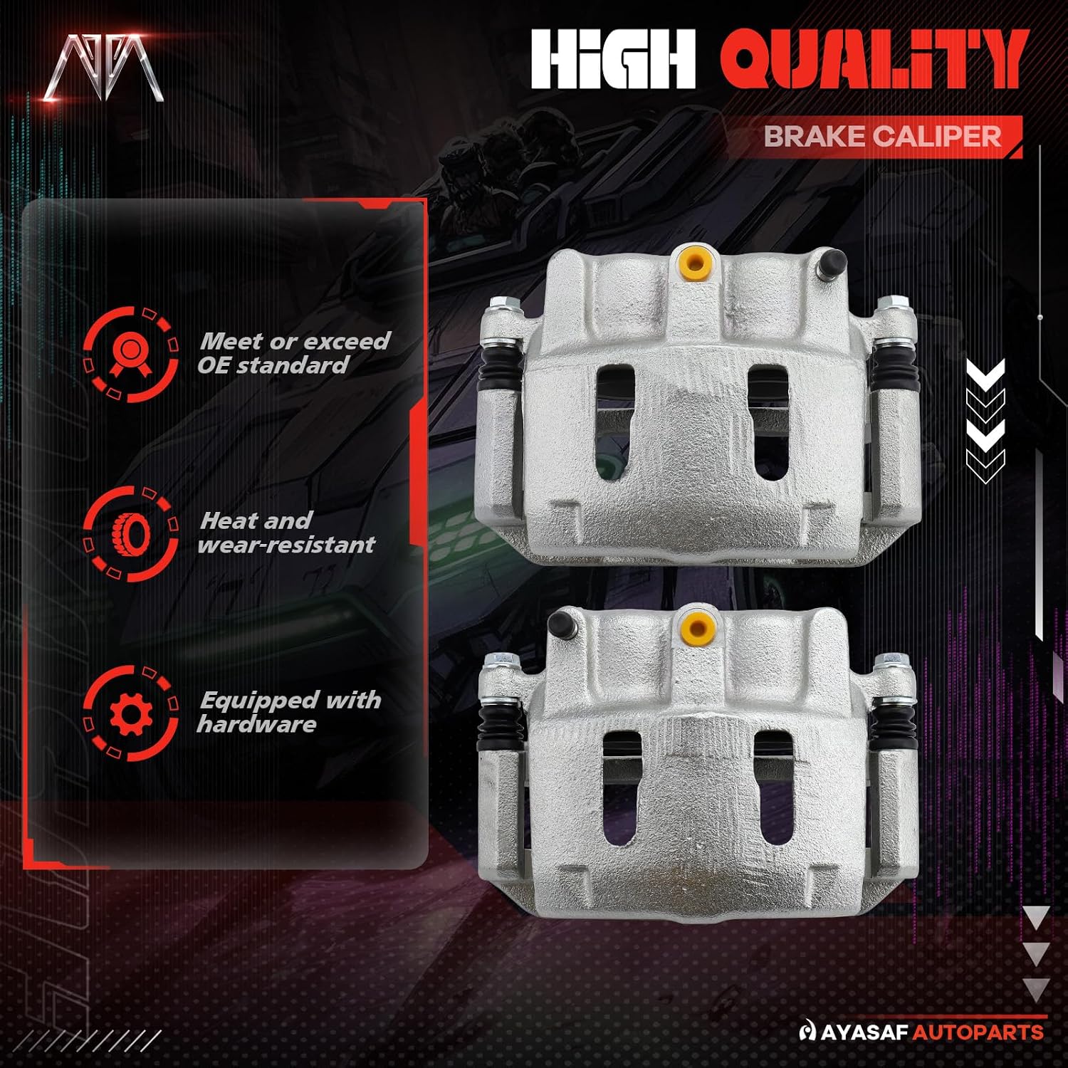 18B4606+18B4607 Front Disc Brake Caliper Left+Right Caliper w/o Pad Fit for Ford F-100 Ranger 1998-01/1995-01 Explorer/95-02 Ranger, for Mazda B2300/B2500/B3000/B4000, for Mercury Mountaineer