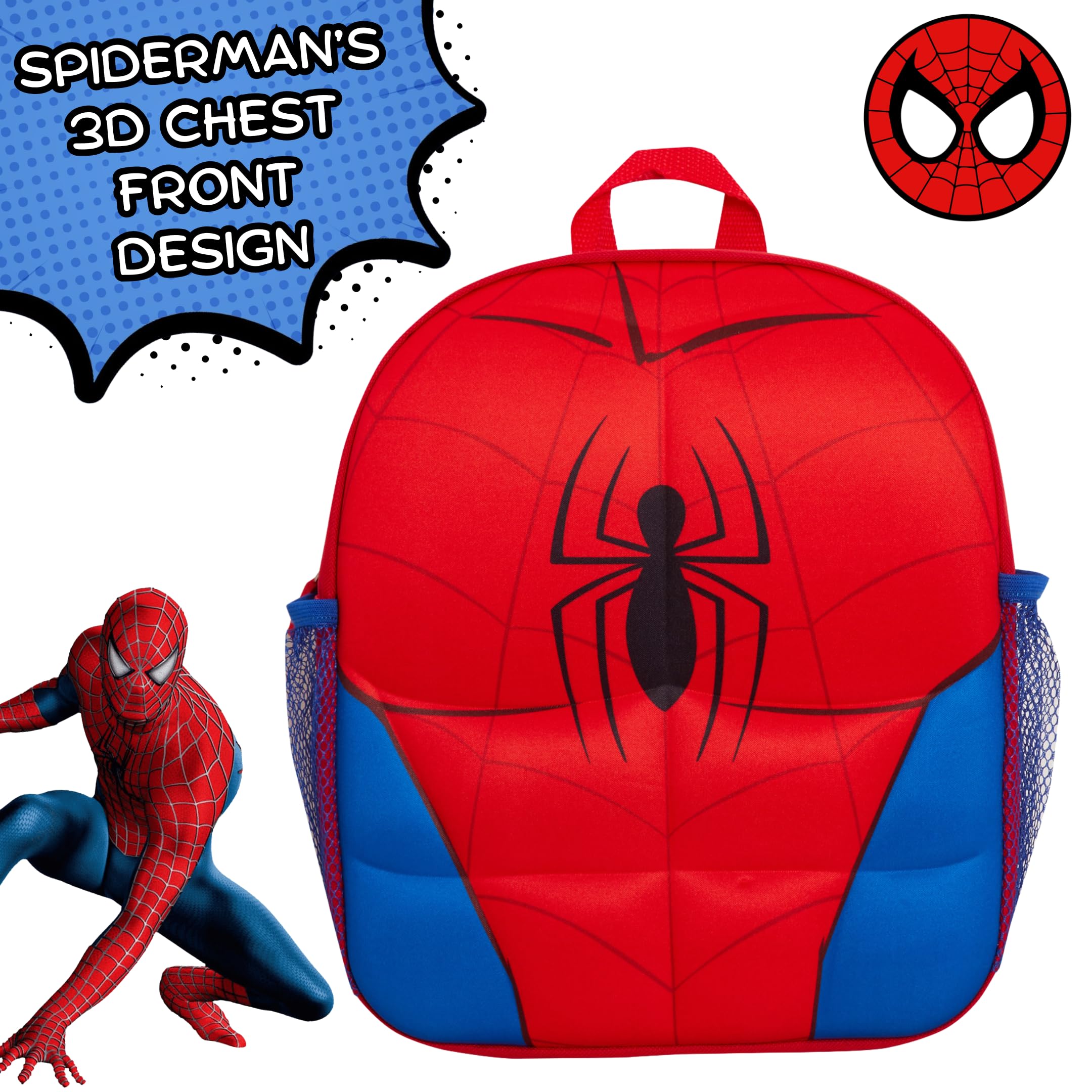 Sac à dos Marvel Spiderman 3D en peluche, Rouge, Taille unique, Sac à dos